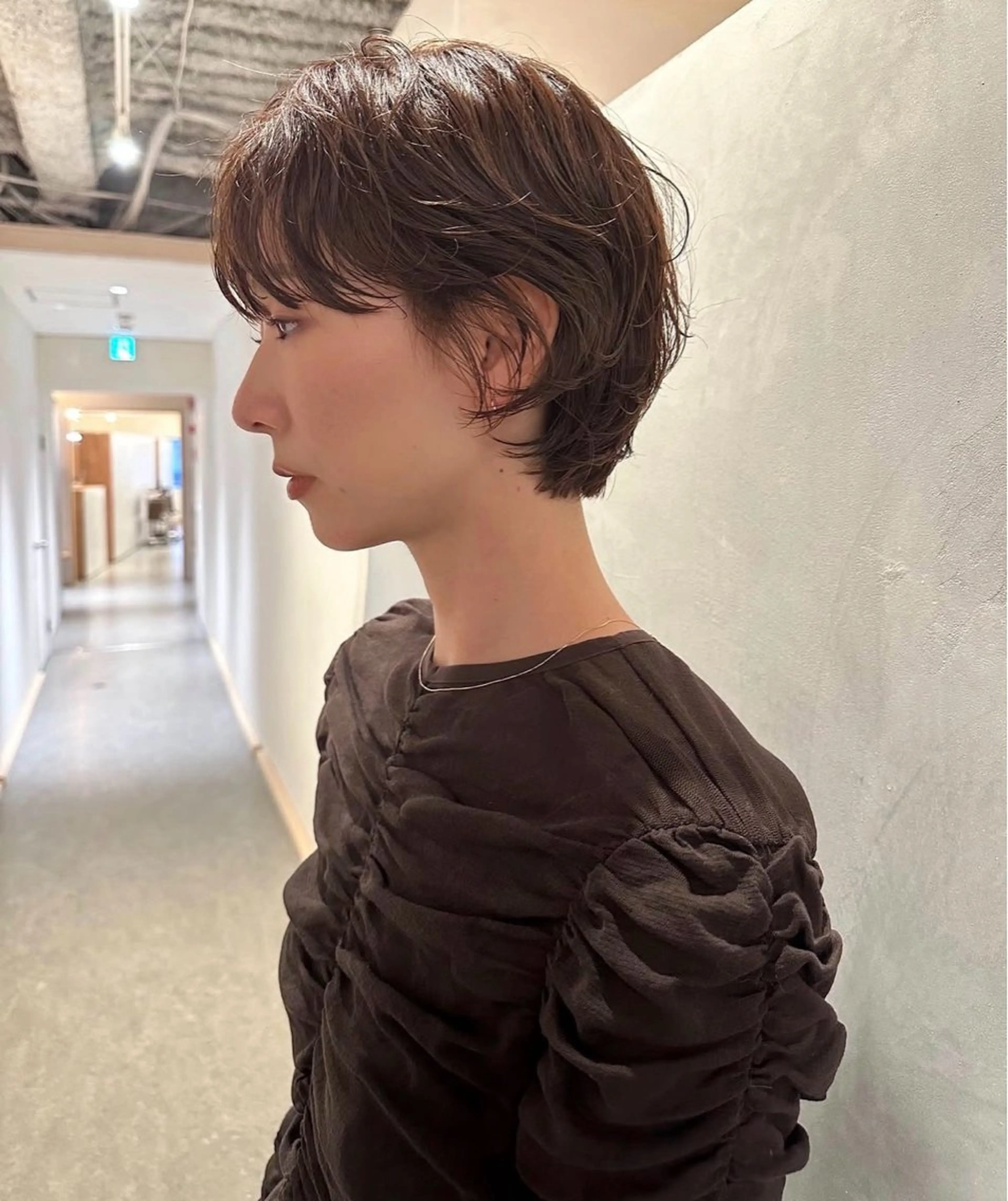ショート パーマ 藤原 怜央のヘアスタイル
