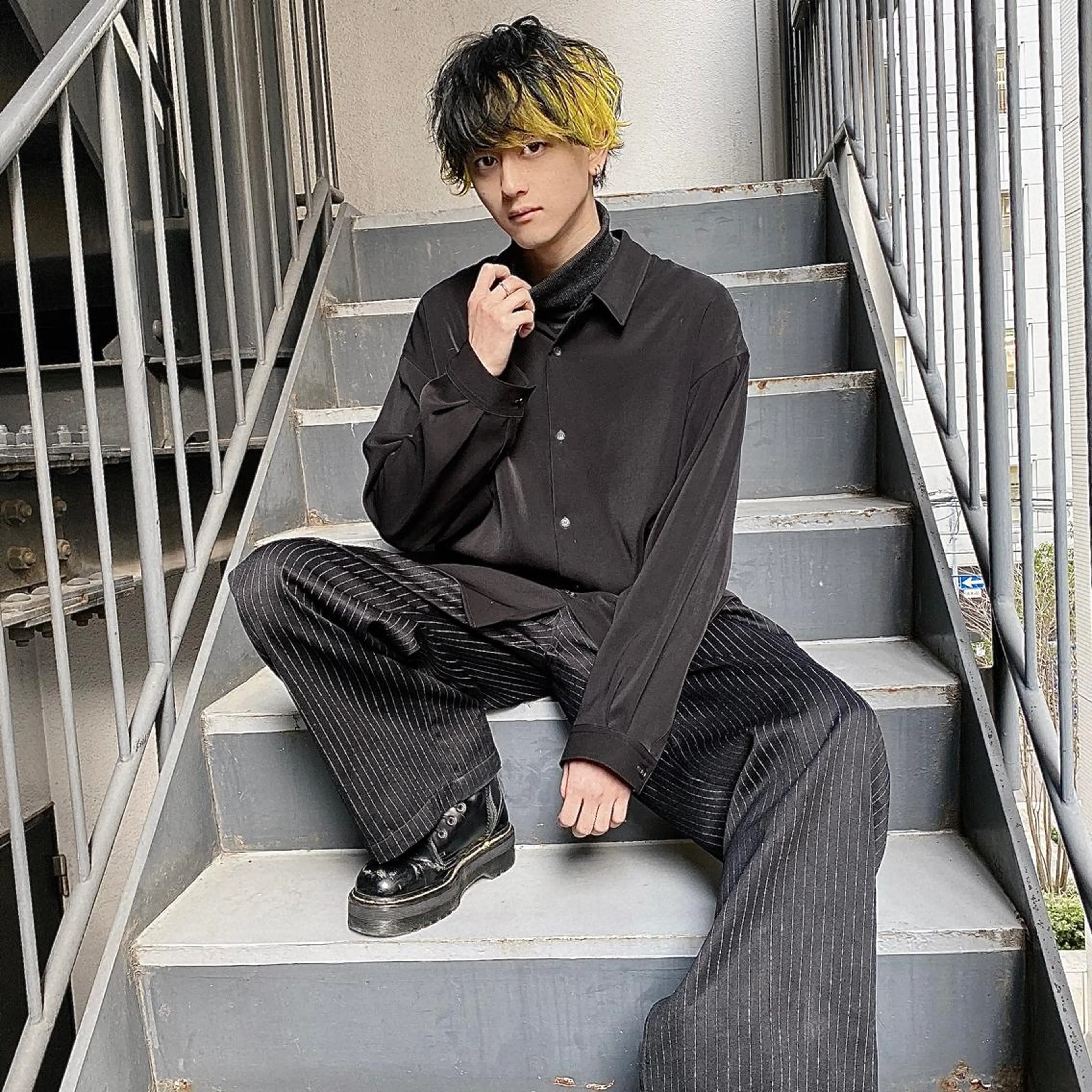 ミディアム カラー パーマ メンズ ミディアムパーマ メンズパーマ スパイラルパーマ ヘアカラー トリートメント ヘアセット メンズサロン【owl 心斎橋】難波/アメ村のヘアスタイル