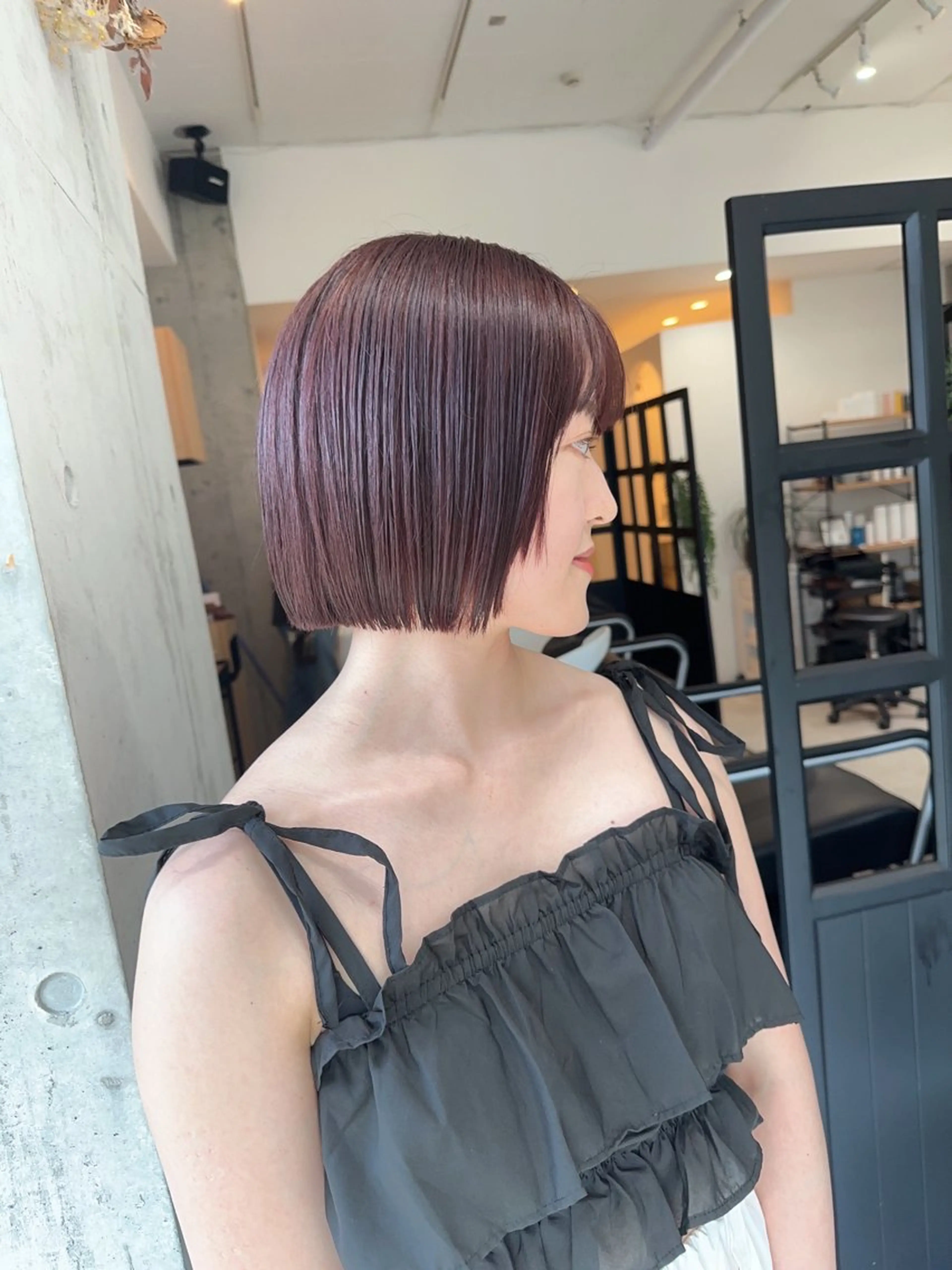 ショート 切りっぱなしボブ ボブ ヘアカラー トリートメント ✨透明感カラー/縮毛 恵比寿HAYATO✨のヘアスタイル