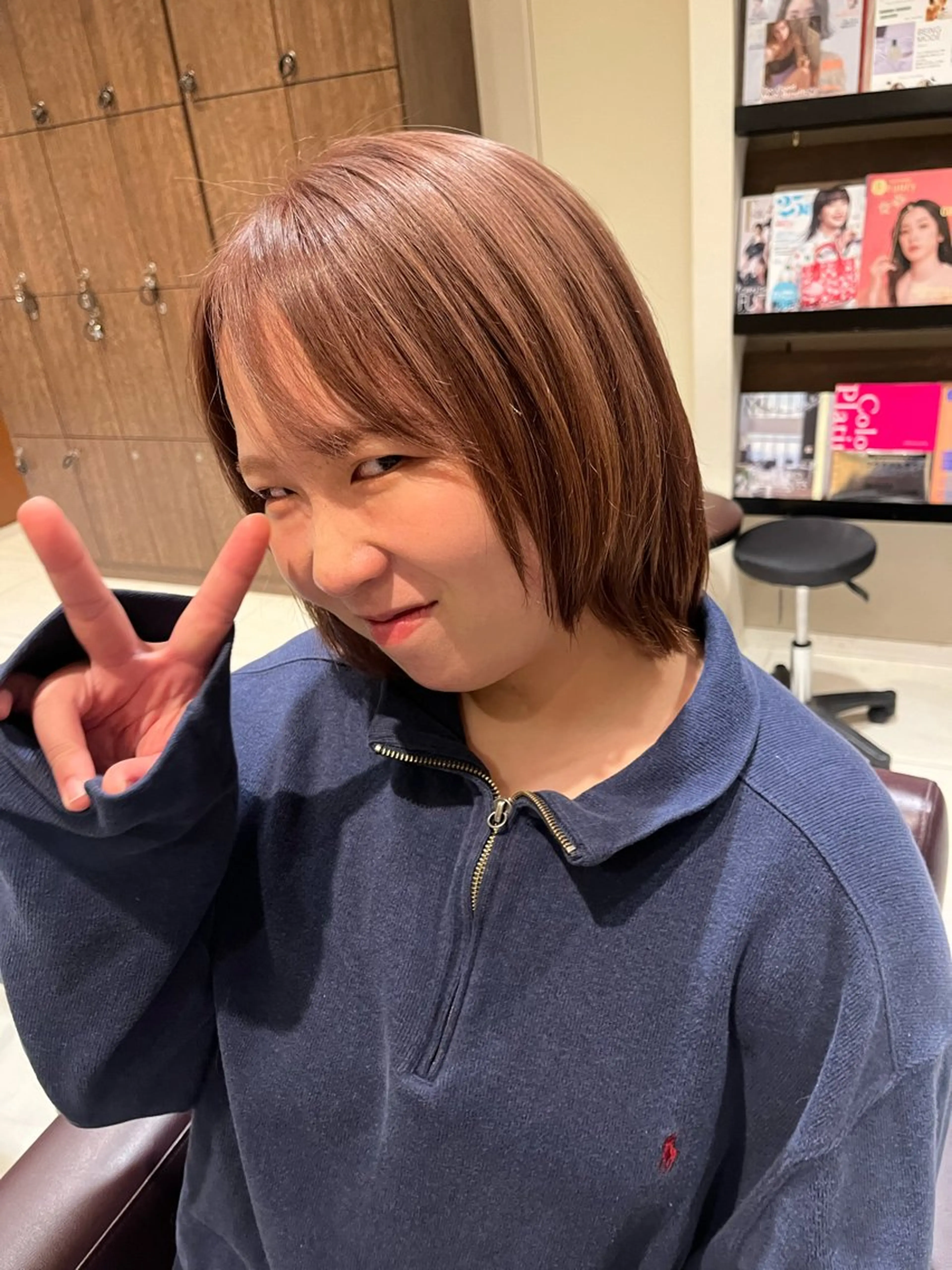 ミディアム カラー ルナ｜縮毛矯正 ×デザインカラー🥝のマツエク・マツパデザイン