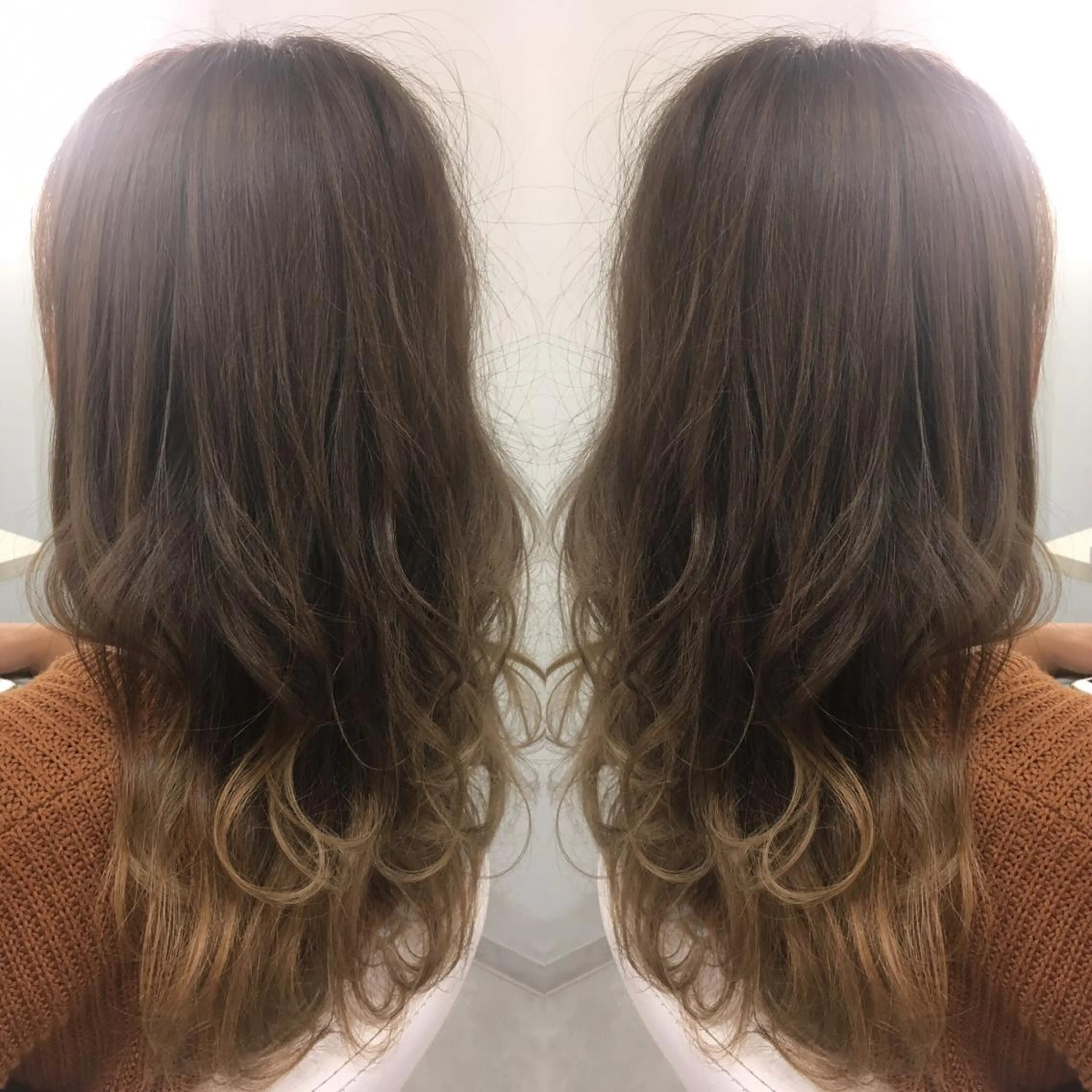 セミロング ロング カラー 髪質改善 中川 翔のヘアスタイル