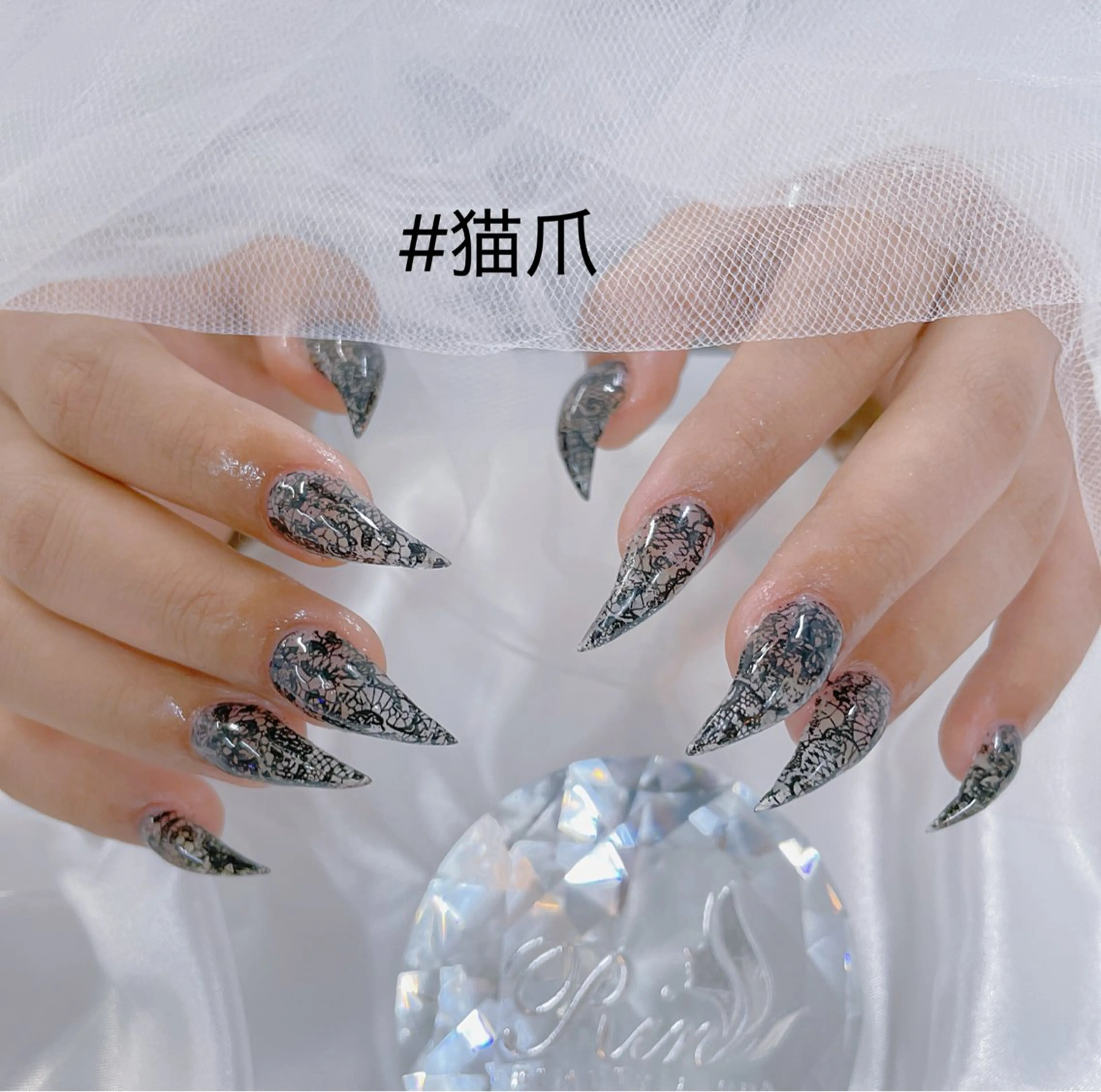 ネイル アートネイル チークネイル ジェルネイル ロングネイル マグネットネイル ハンドネイル Rin Nail 新大久保店のネイルデザイン