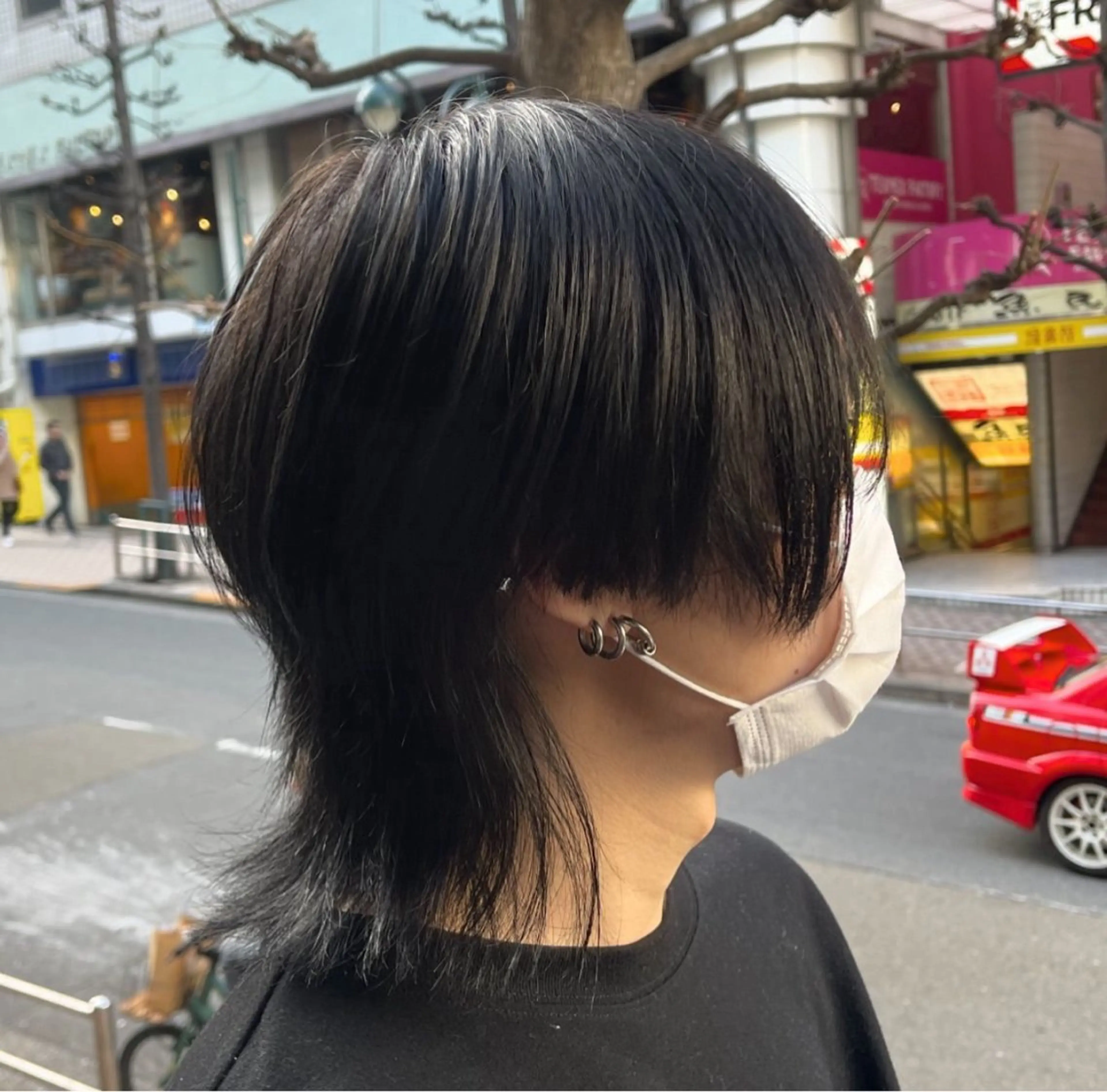 ミディアム メンズ ミディアムパーマ メンズブリーチ メンズパーマ メンズパーマ専門 /縦落ち/渋谷駅近のヘアスタイル