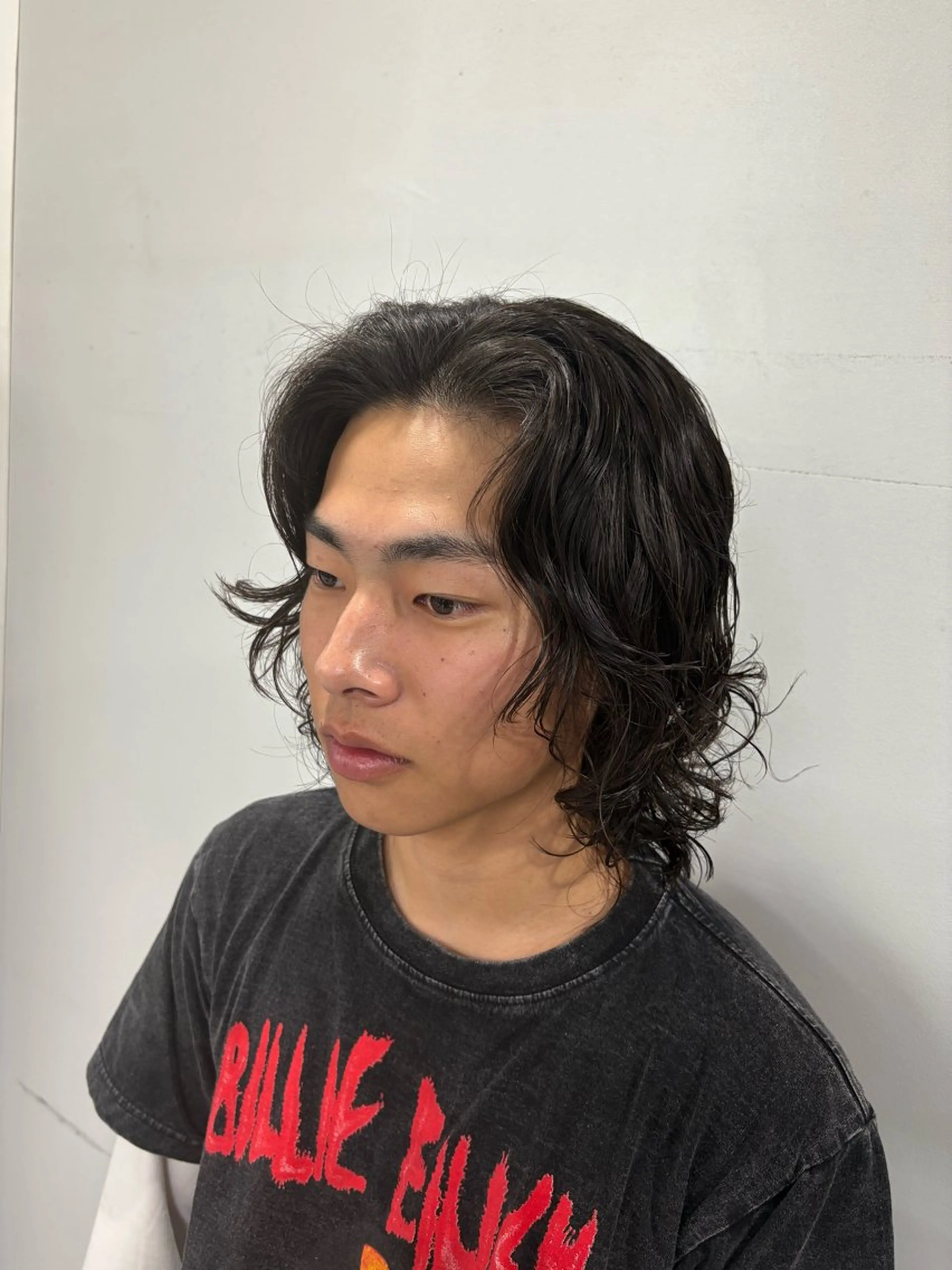 ミディアム パーマ ミディアムパーマ スパイラルパーマ メンズパーマ特化 園田　楓莉のヘアスタイル