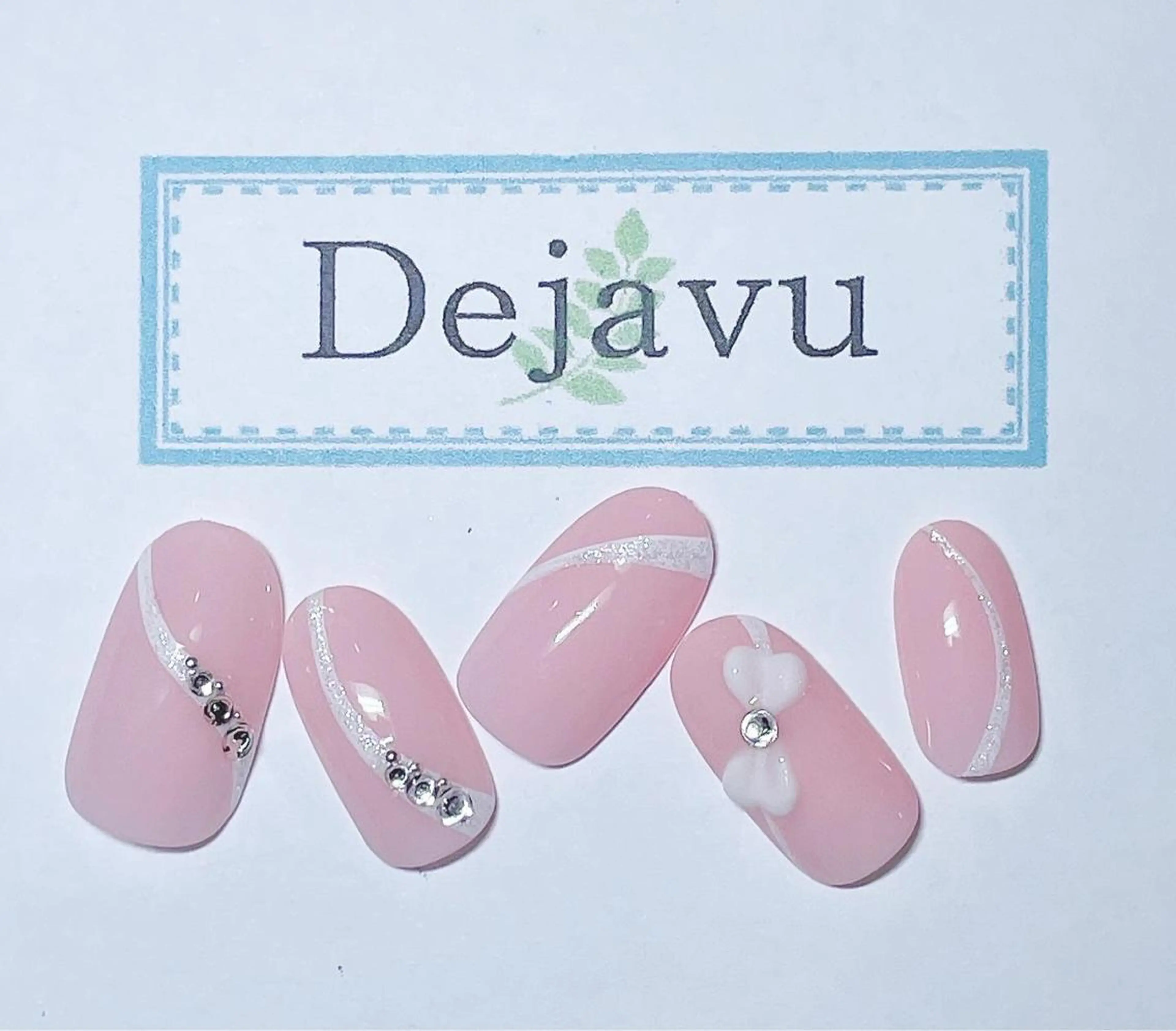 ネイル アートネイル ボーダー フレンチネイル リボン 春ネイル ハンドネイル Nail salon Dejavu 🌿のネイルデザイン