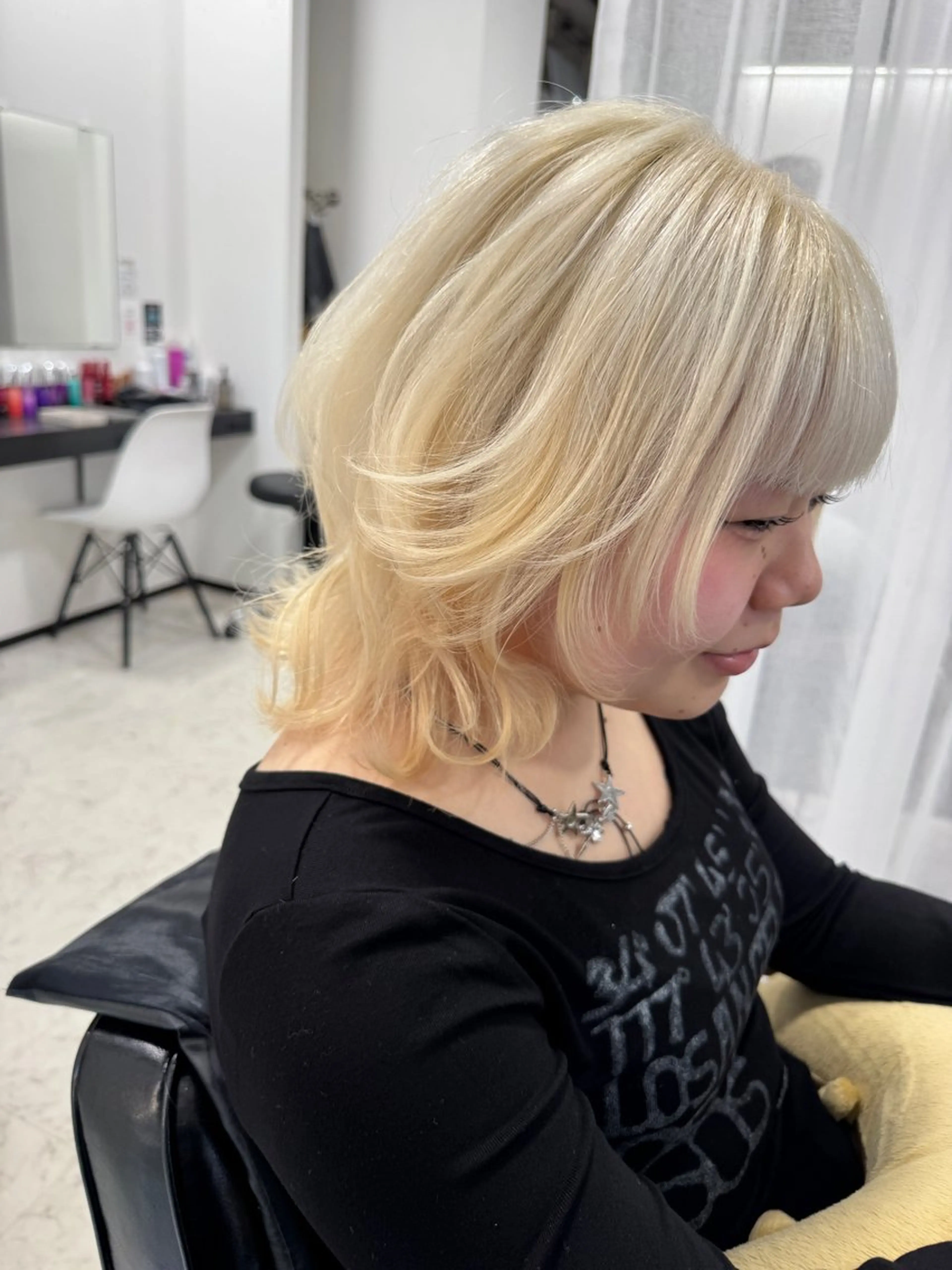 ミディアム カラー カット ヘアカラー トリートメント ヒラガカナ▼ ECLAT HAIRのヘアスタイル