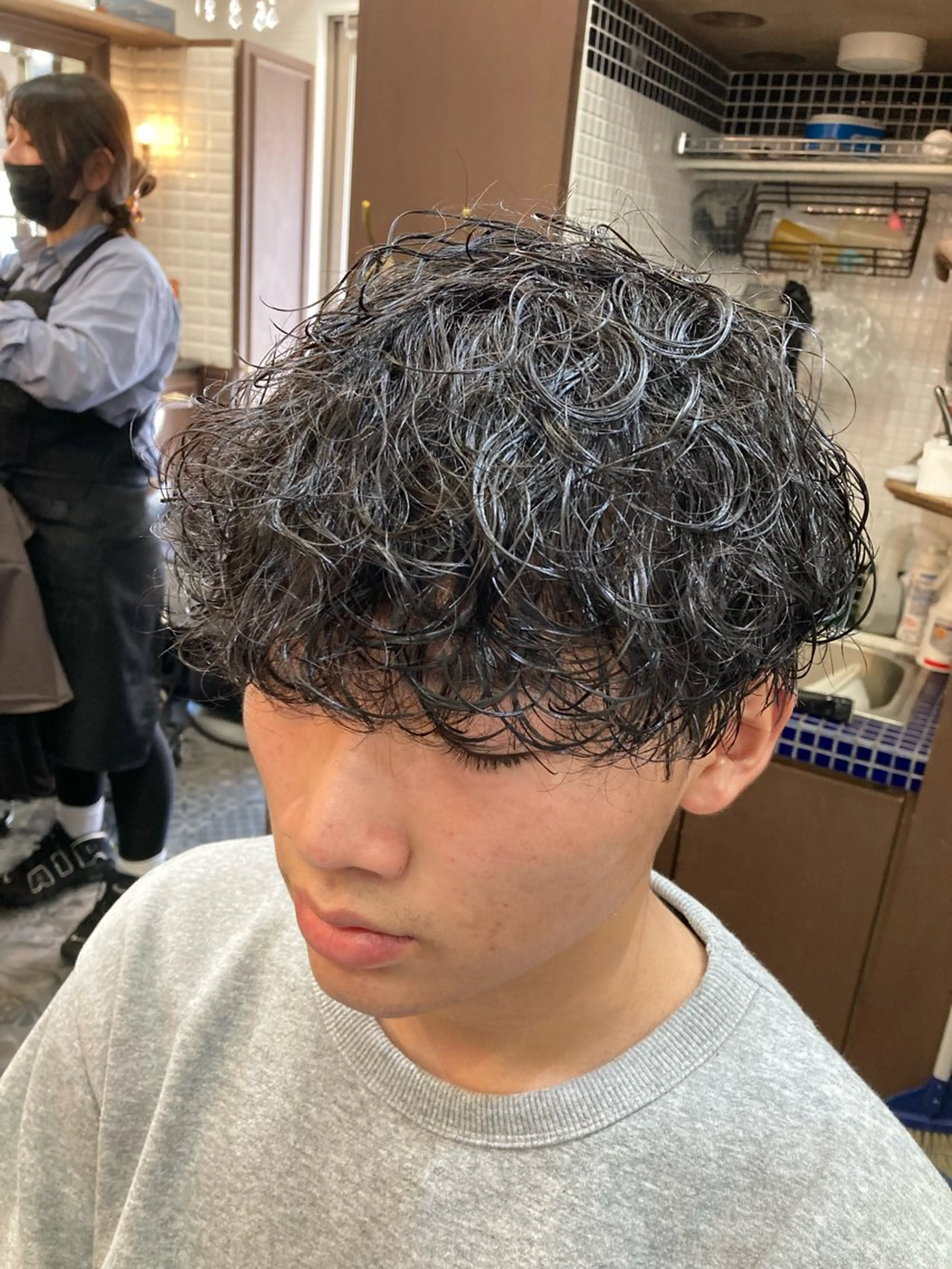 パーマ メンズ メンズパーマ 波巻きパーマ ルピナス中田店長 山口大地のヘアスタイル