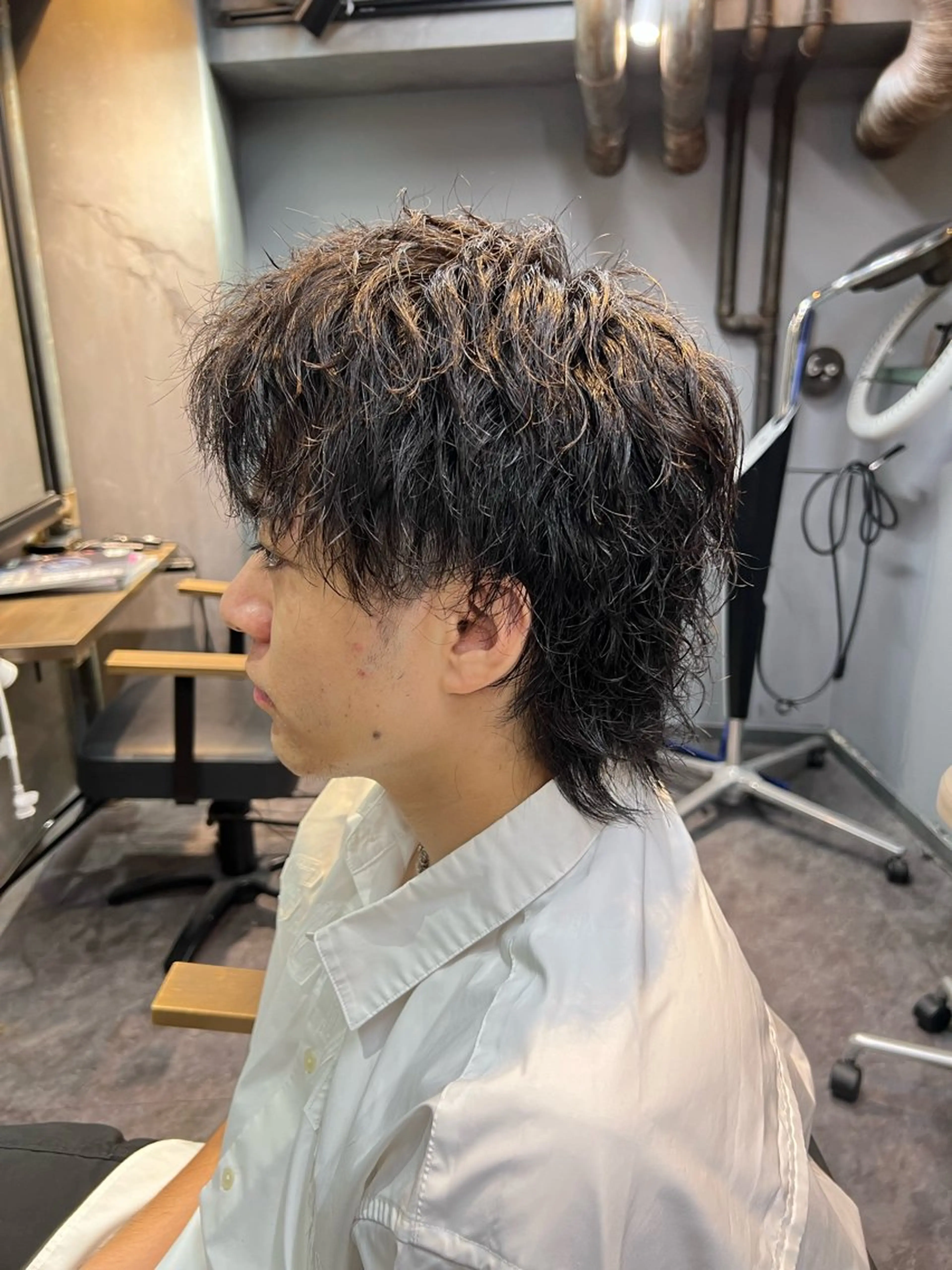 ミディアム パーマ メンズ DIECE渋谷2n'd flor所属・DIECE渋谷 渡邉 凜【メンズ特化】のヘアスタイル