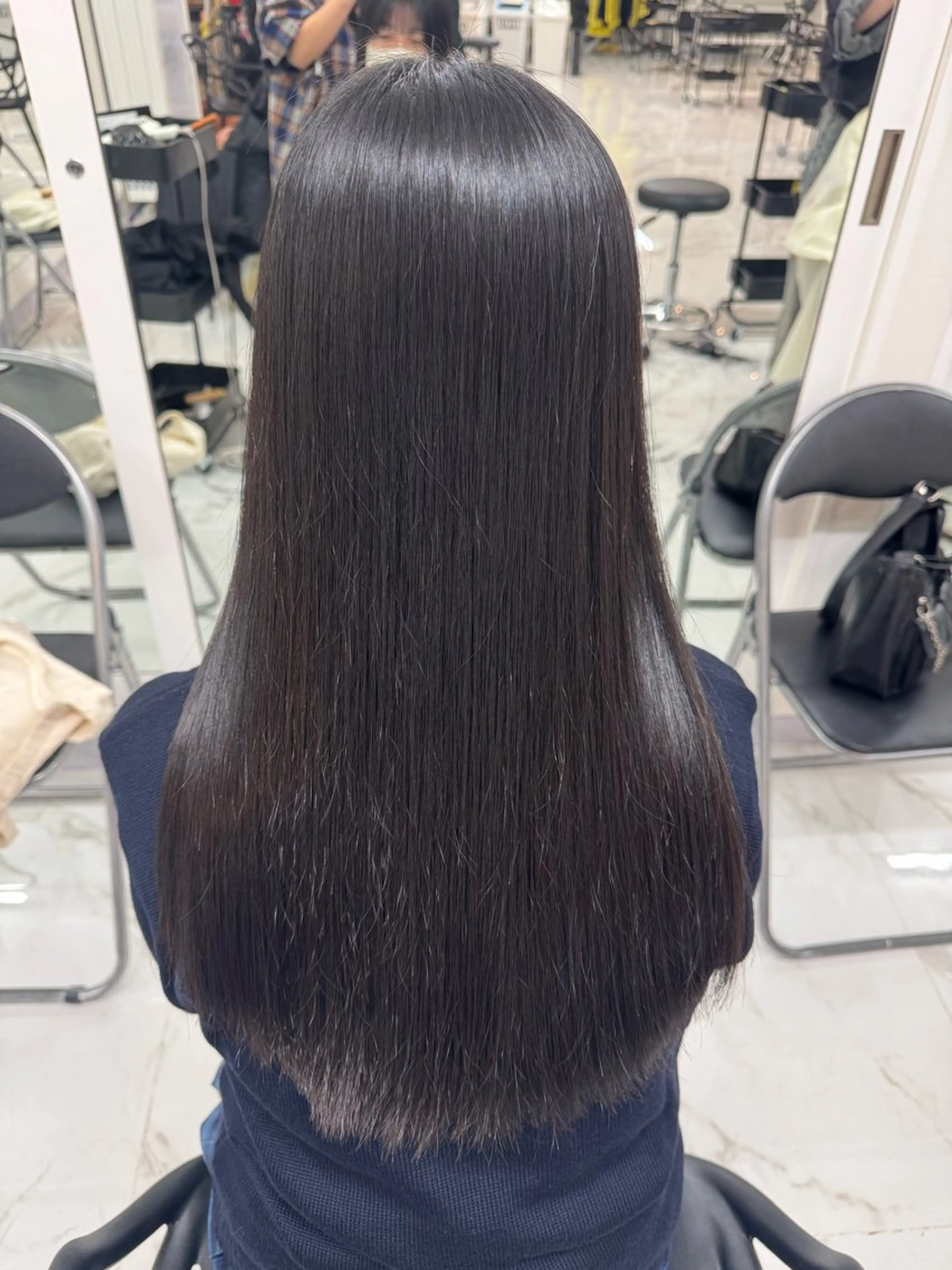 ロング 髪質改善 韓国風ヘア トリートメント カット 縮毛矯正 トリートメント hina/艶カラー/ 縮毛矯正/梅田のヘアスタイル