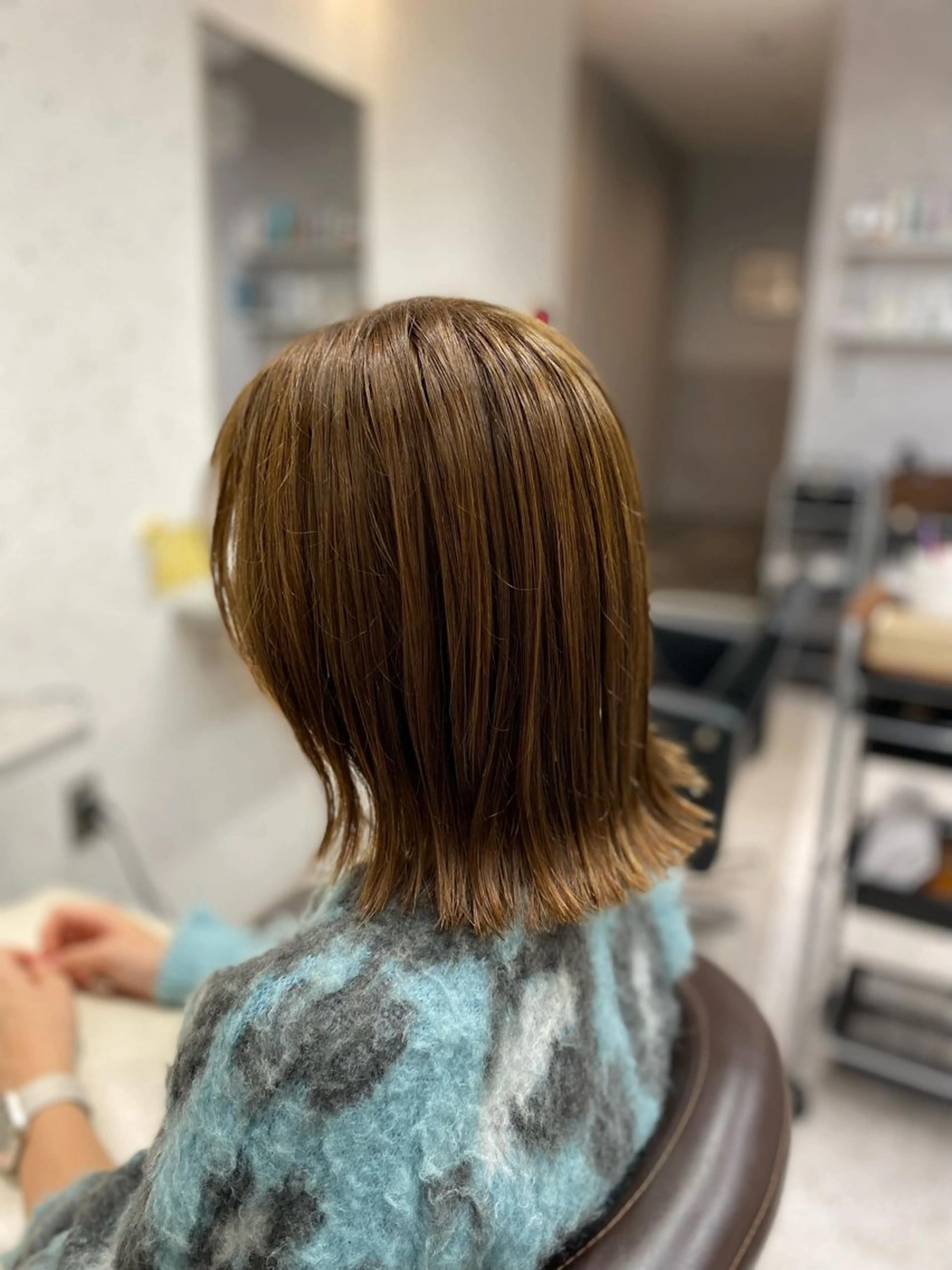 ミディアム カラー 切りっぱなしボブ 黒髪 グレージュ ボブ 髪質改善 カット ヘアカラー トリートメント adept北千住店所属・✨髪質改善&ボブ✨ 近藤 凌のヘアスタイル