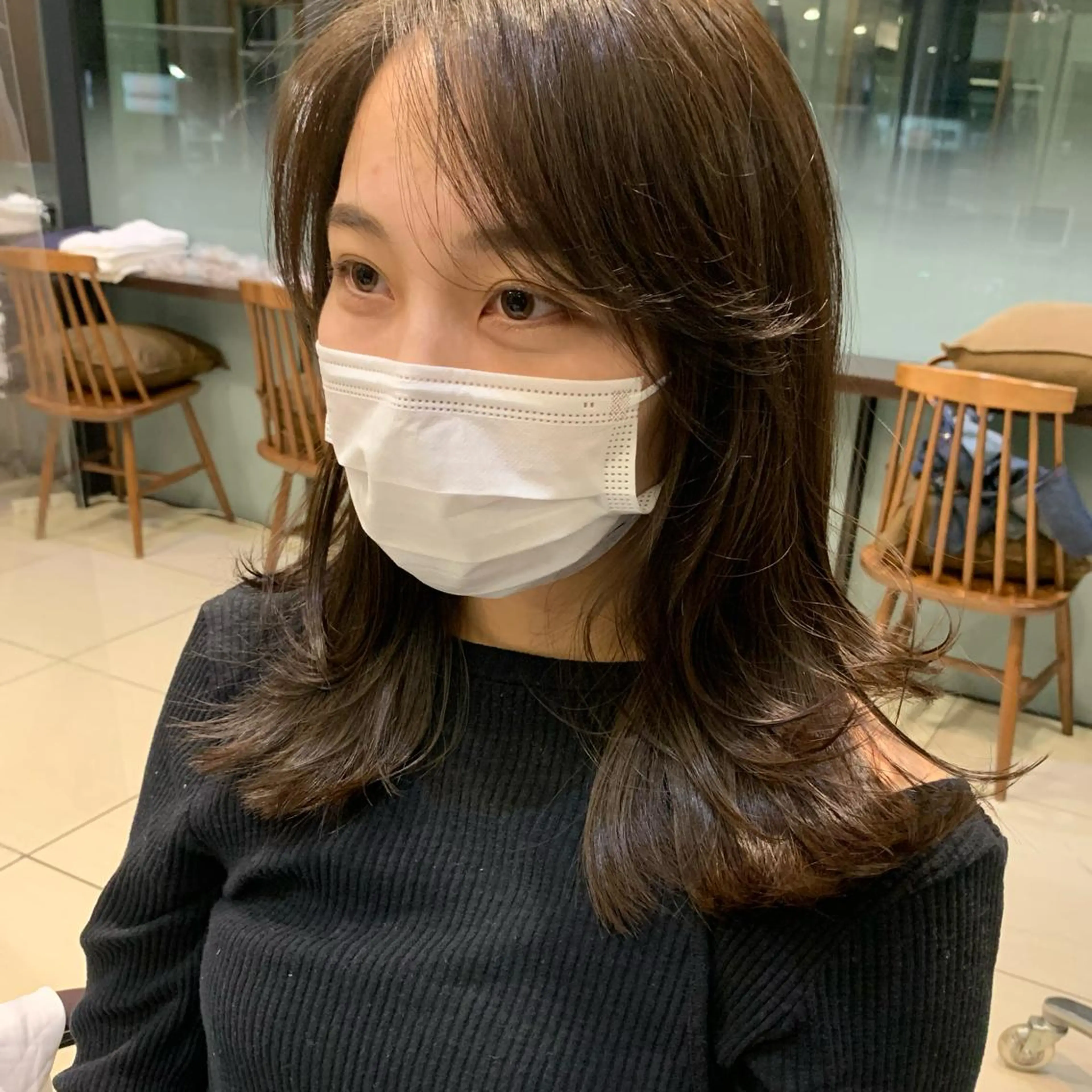 ミディアム タンバルモリパーマ 礒井メンキのヘアスタイル