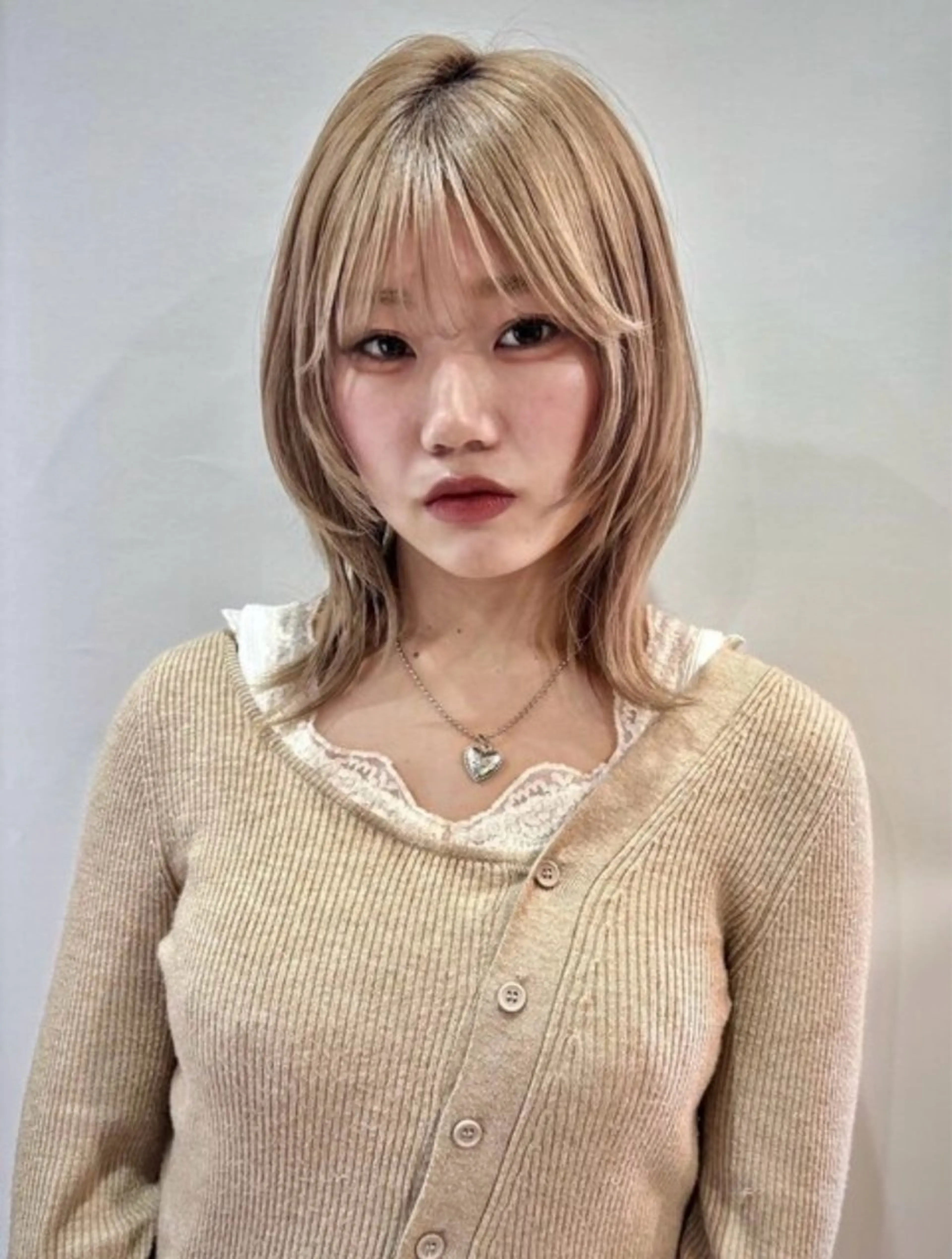 ミディアム カラー カット トリートメント くびれヘア/髪質改善 はるのヘアスタイル