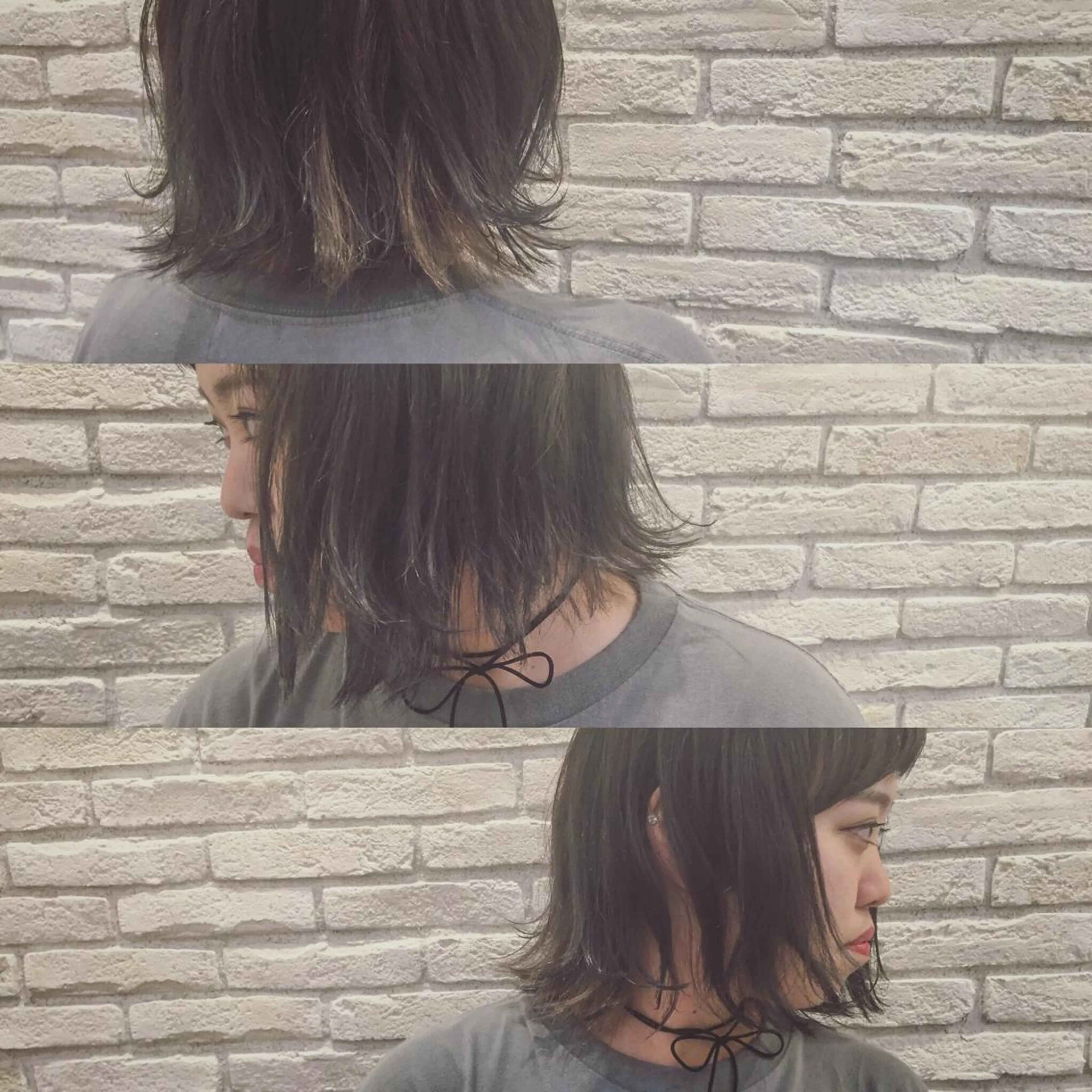 ショート ミディアム セミロング カラー パーマ アッシュ シルバー シルバーアッシュ ボブ 外ハネヘア ハイトーン×髪質改善 KENTAのヘアスタイル