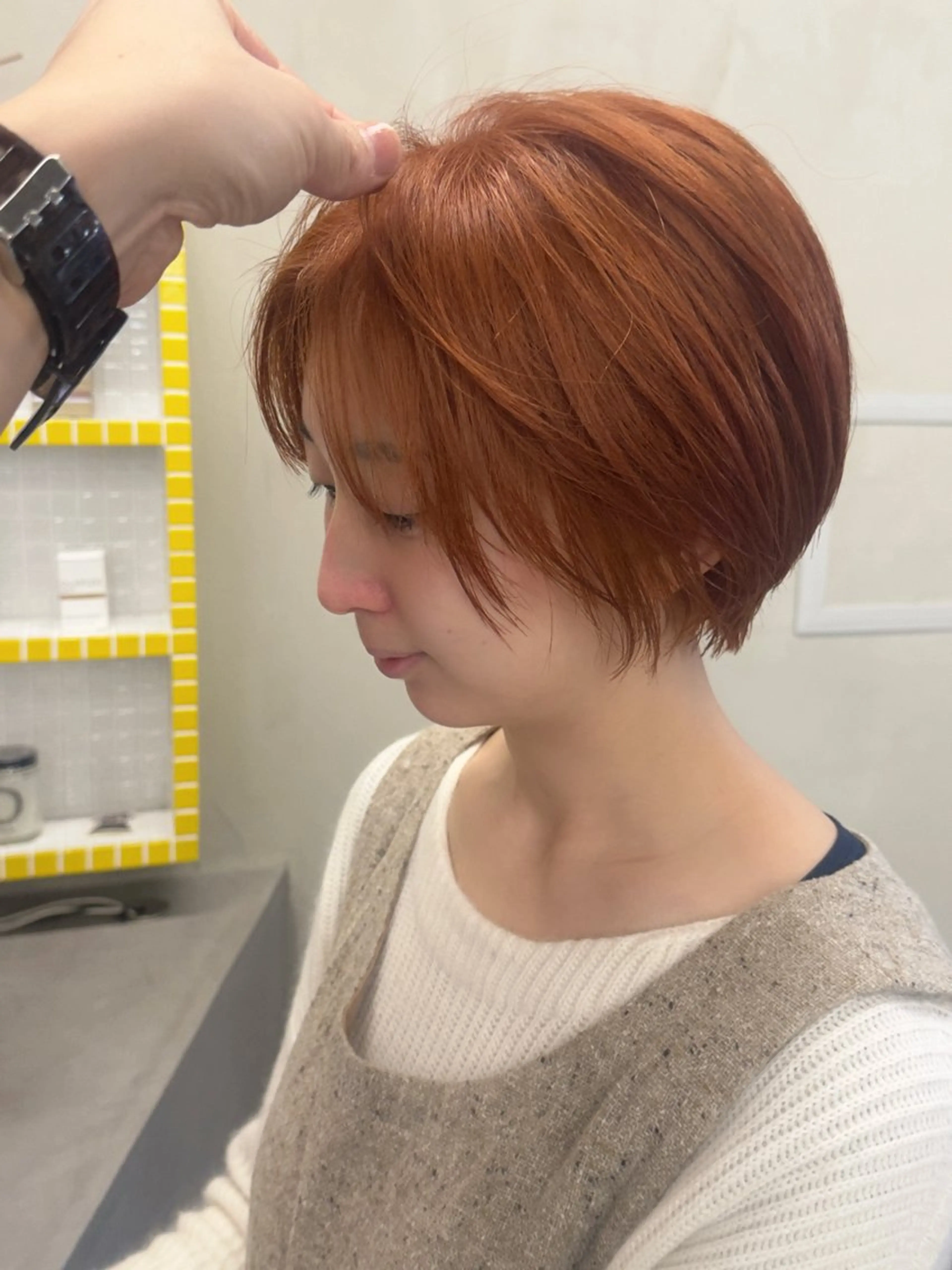 ショート カラー ショートボブ アッシュ ベージュカラー ブリーチ 透明感カラー カット ヘアカラー 誰より丁寧なカット/ 小林輝/レイヤーのヘアスタイル