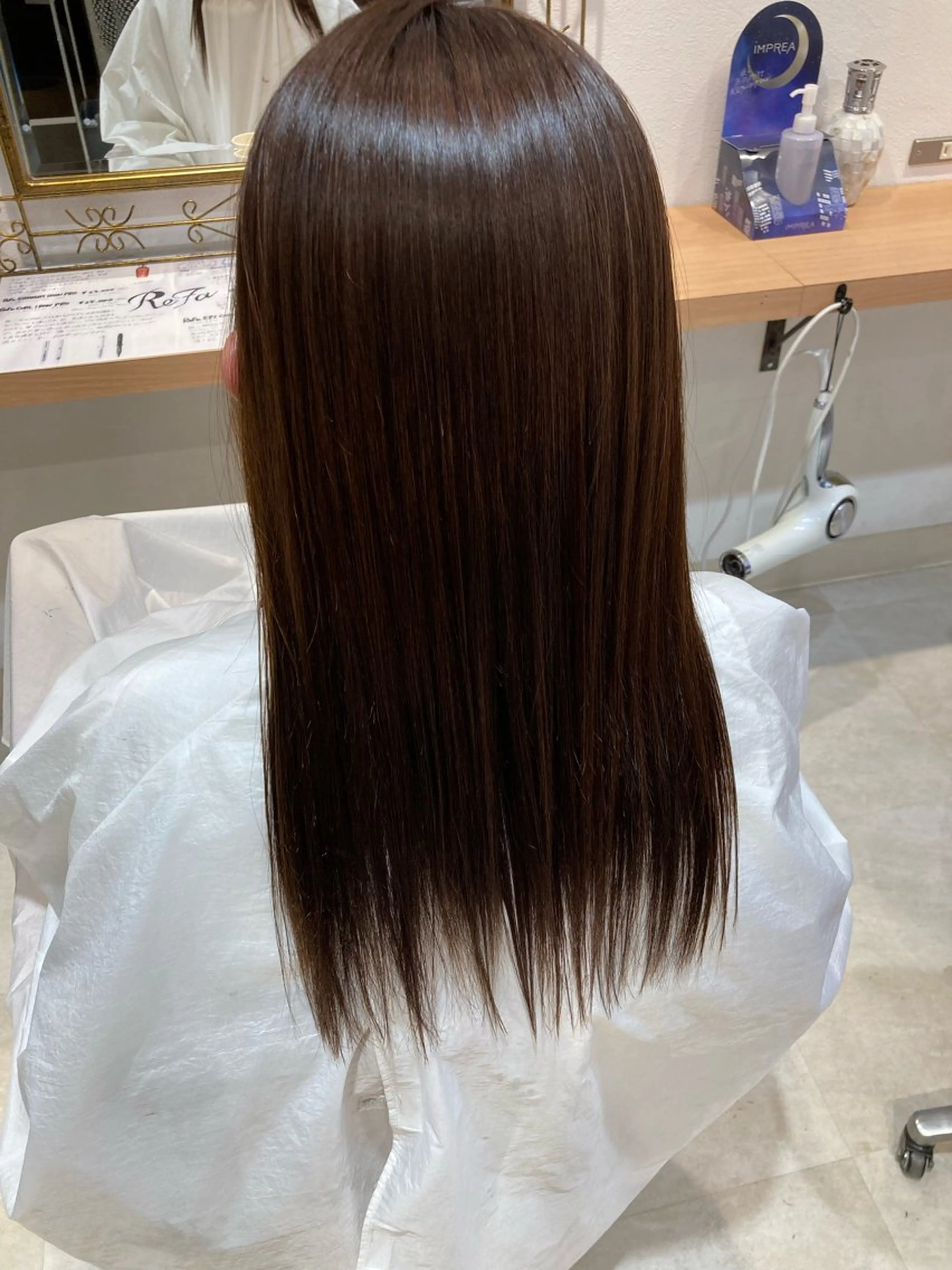 ロング 縮毛矯正 ツヤカラー3850 まいのヘアスタイル