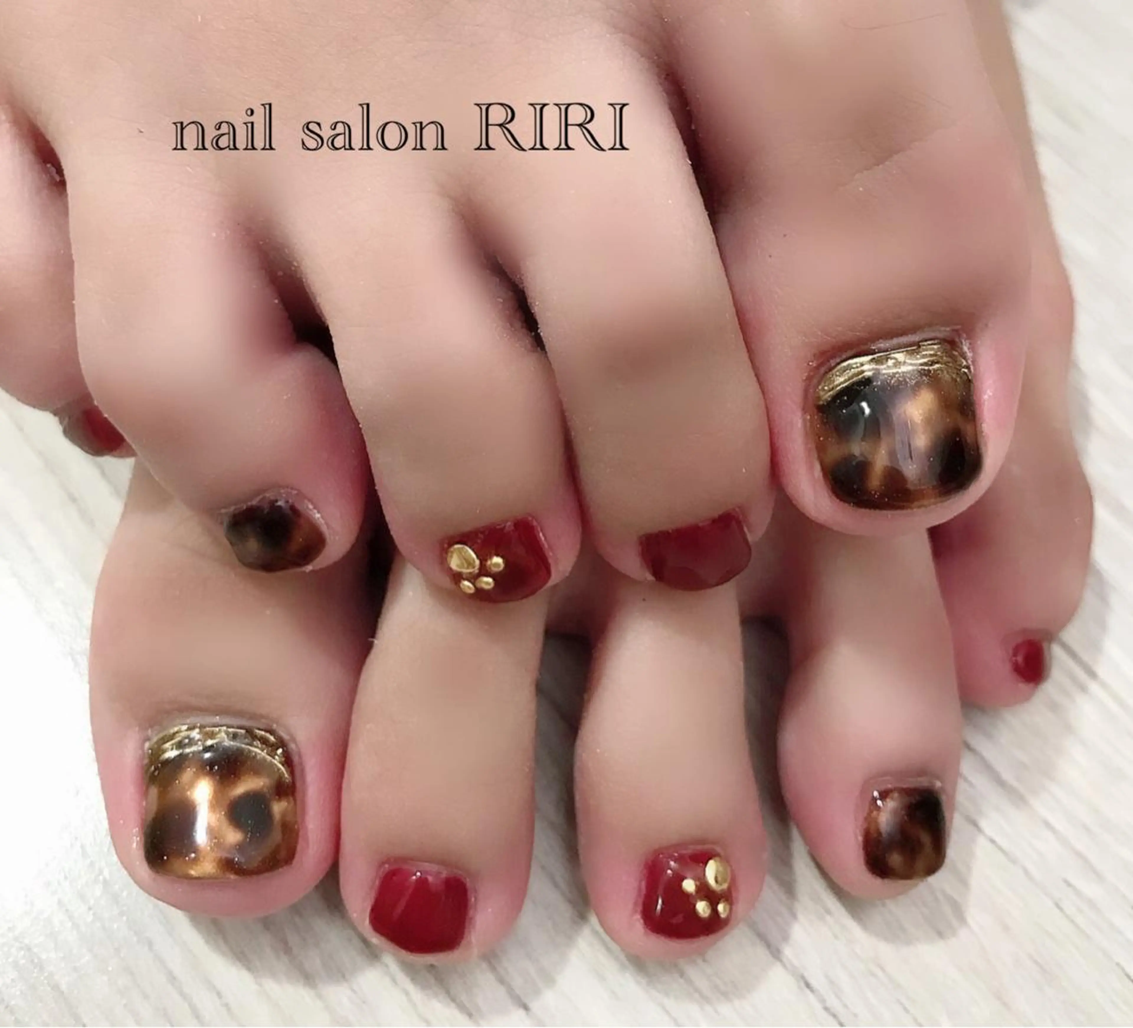 ネイル べっ甲ネイル ボルドー RIRI リリのネイルデザイン