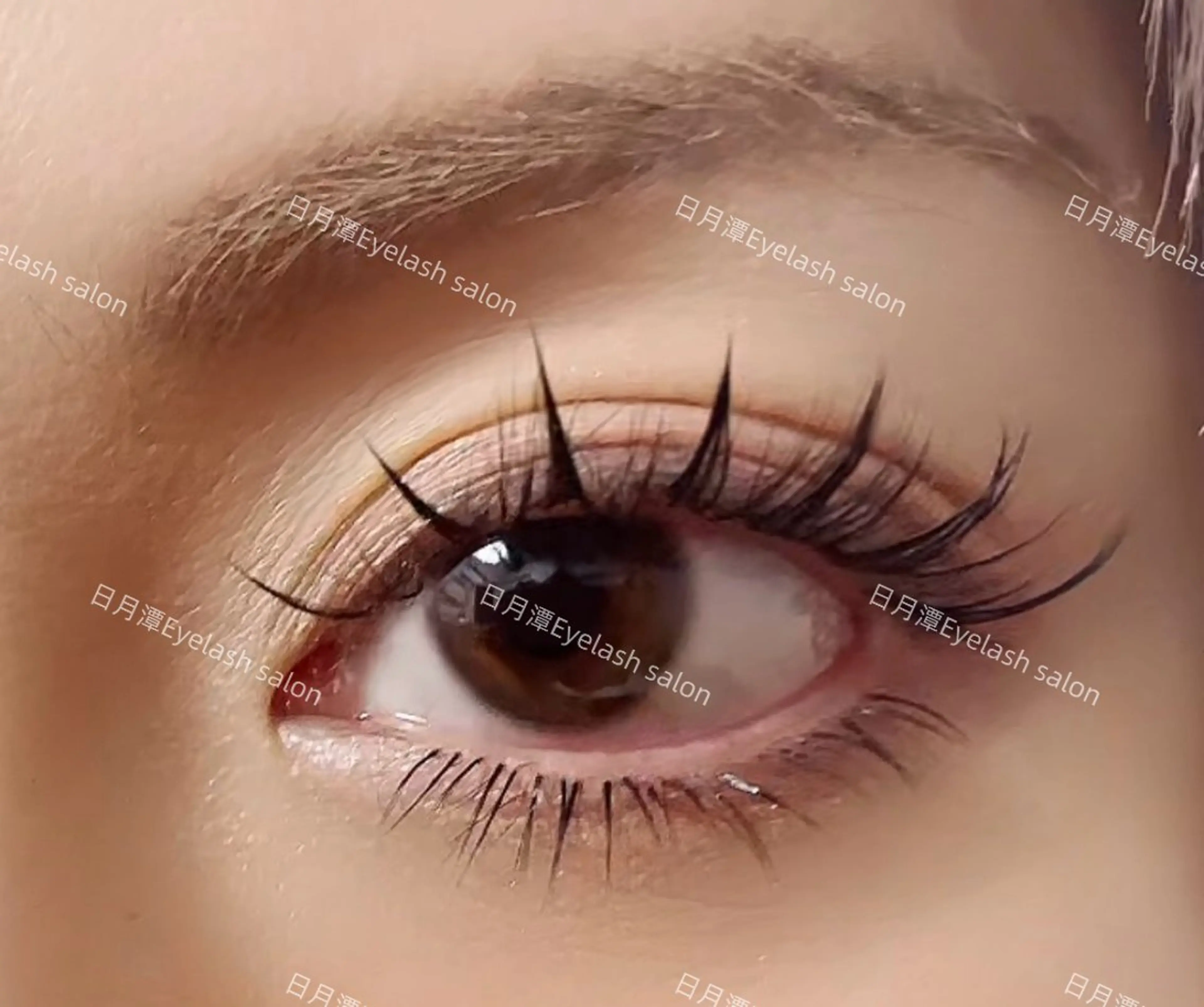 マツエク・マツパ バインドロック 束感まつ毛 韓国風マツエク 下まつげエクステ ワンホンマツエク 🔆日月潭🌙 銀座店のマツエク・マツパデザイン