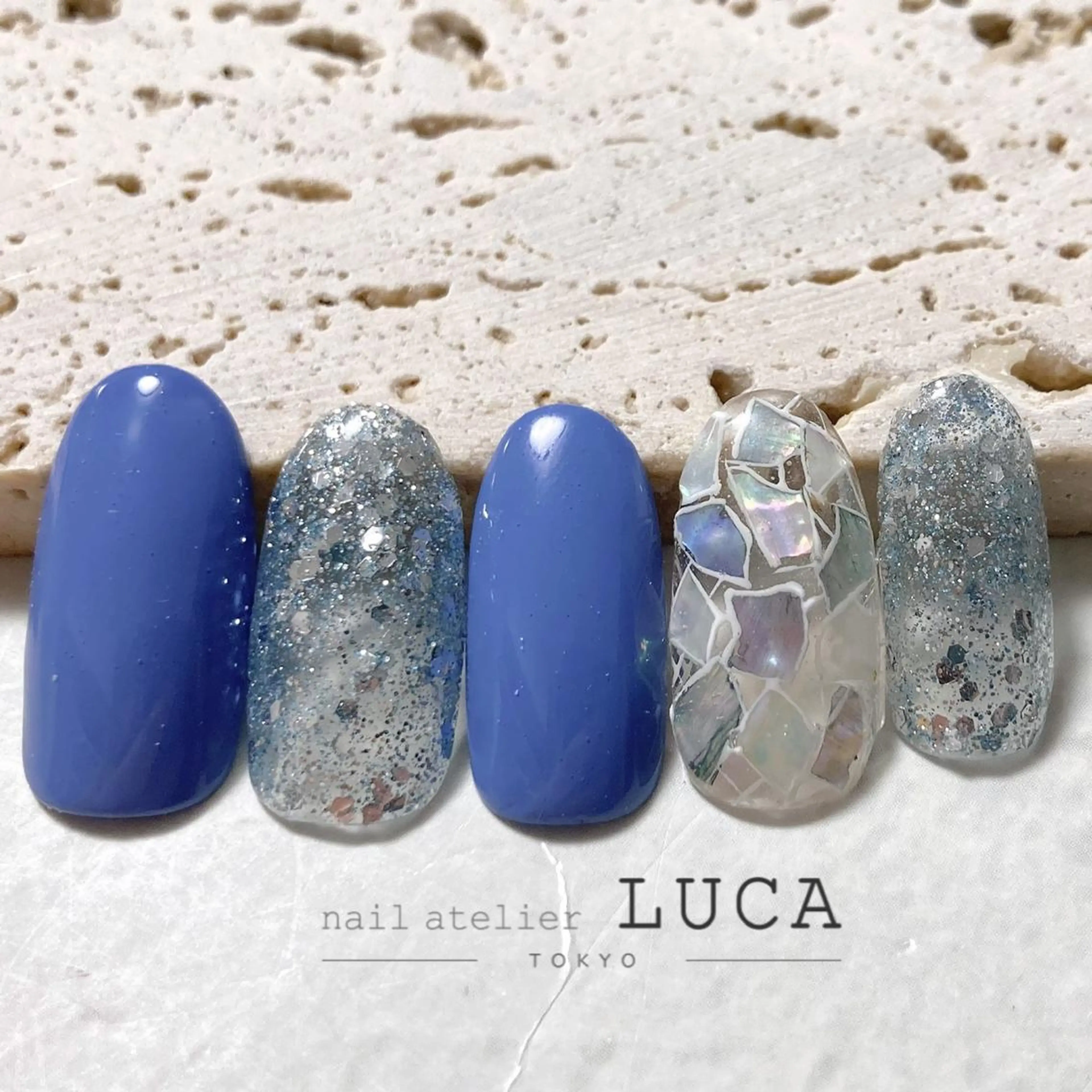 ネイル アートネイル オーロラネイル クリアネイル 長さ出し フットネイル ハンドネイル ネイルアトリエルカ スタッフのネイルデザイン