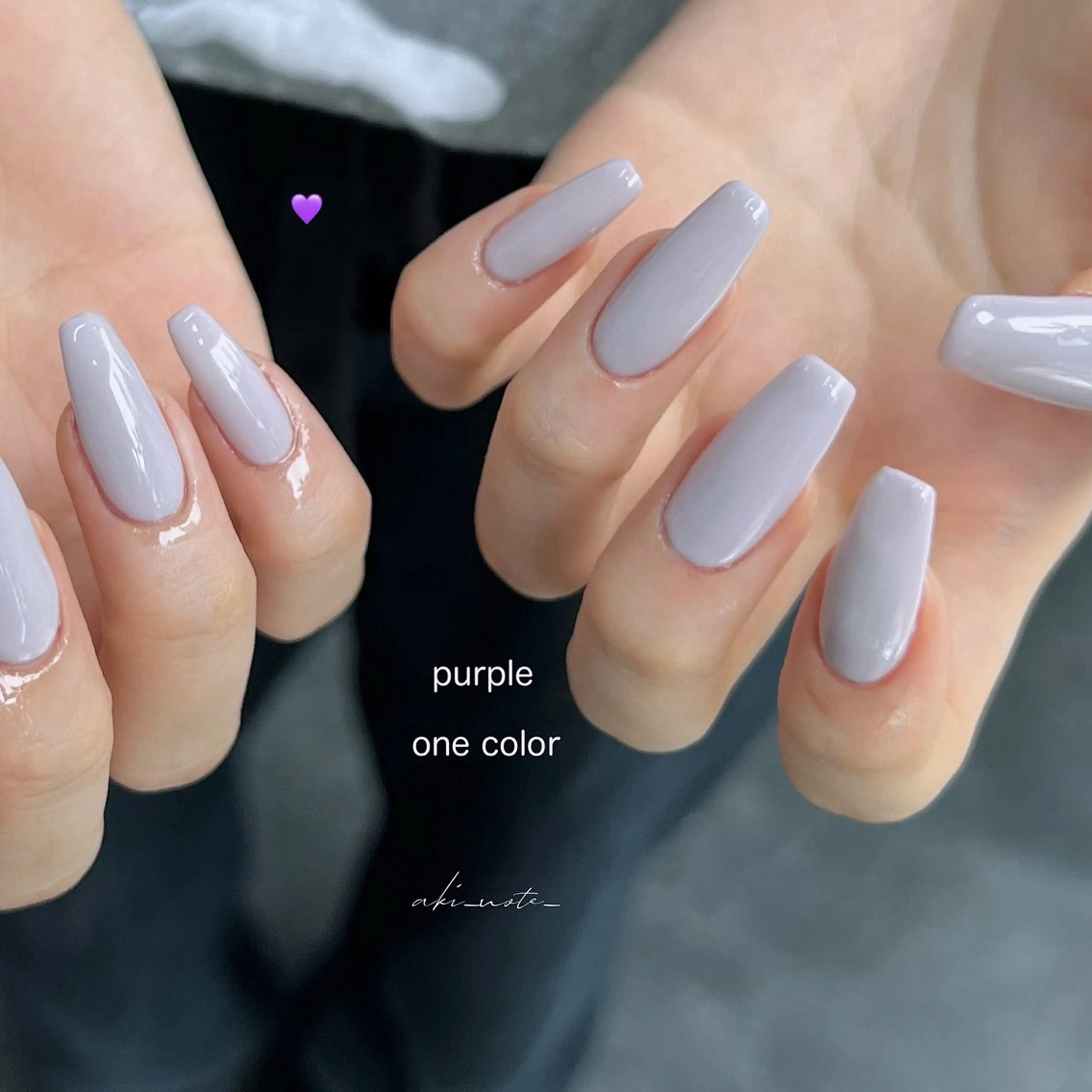 ネイル ワンカラーネイル パープル ハンドネイル フットネイル GRANDE大須 栄/店長 aki🌙のネイルデザイン