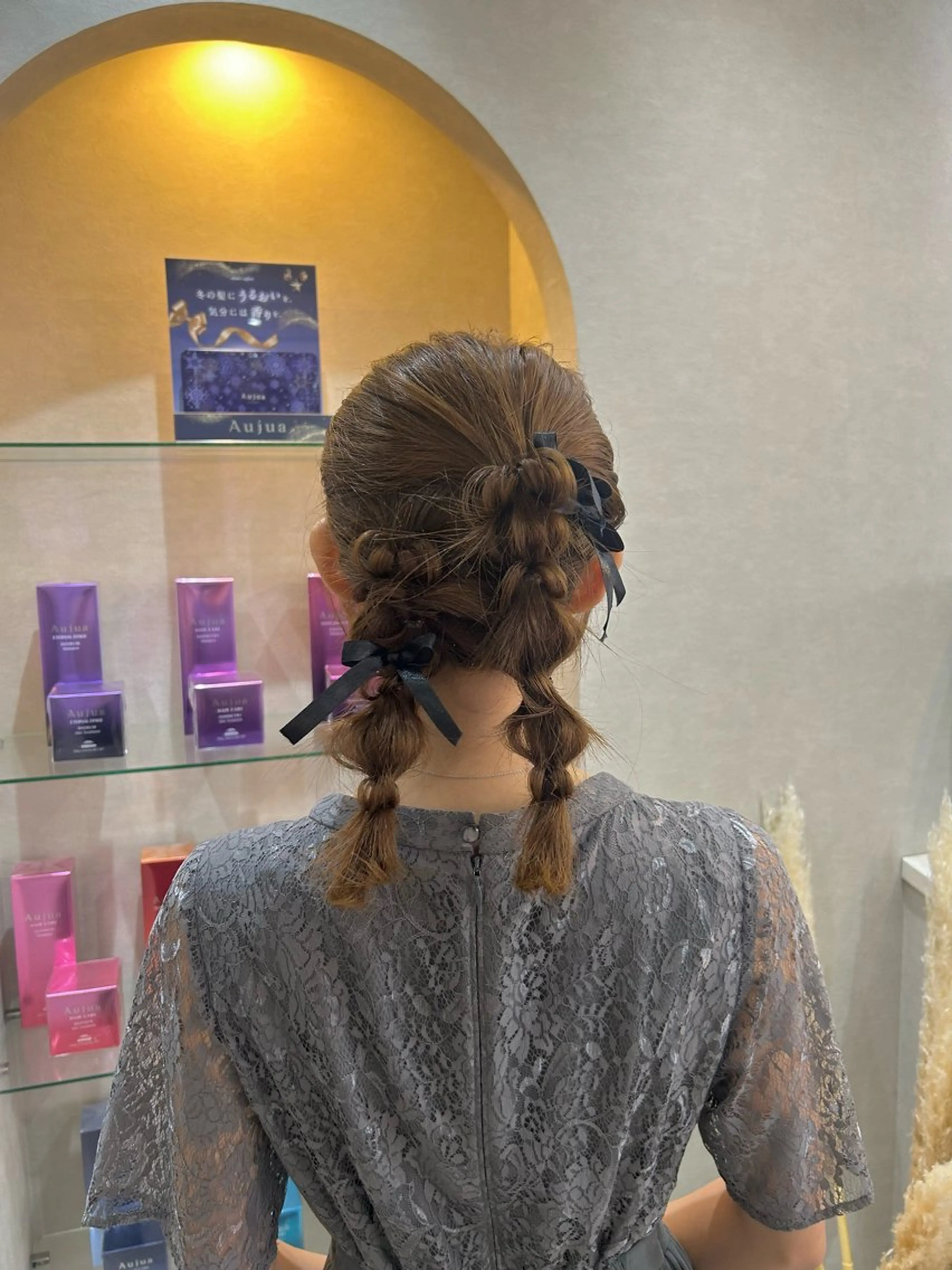 ミディアム ヘアセット 斉藤 結のヘアスタイル