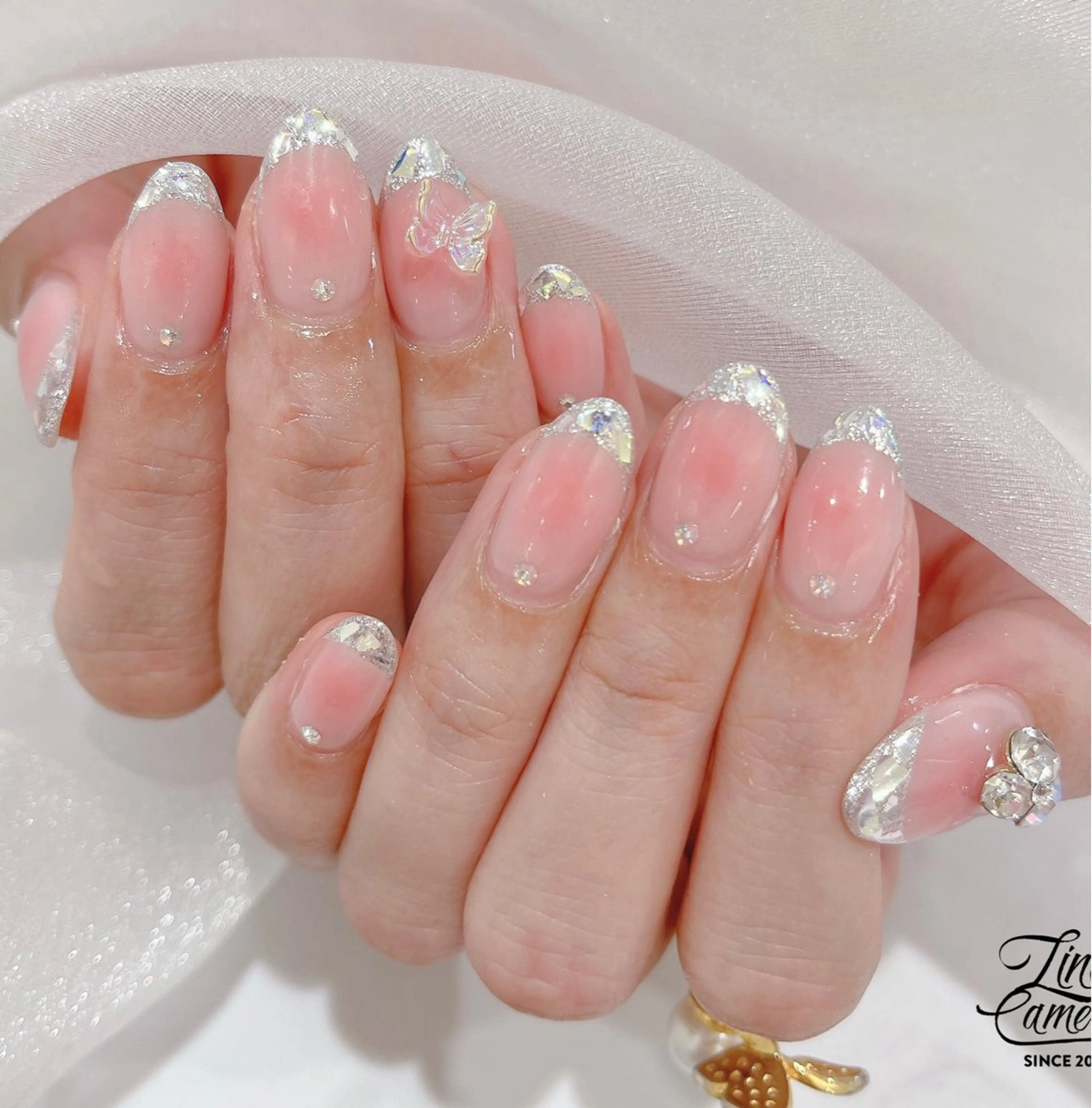 ★新規★【初回ソフトジェルオフ無料】💕🆕Corse💕チークネイル&ガラスフレンチコース💎✨【透け感ネイル💛】の写真