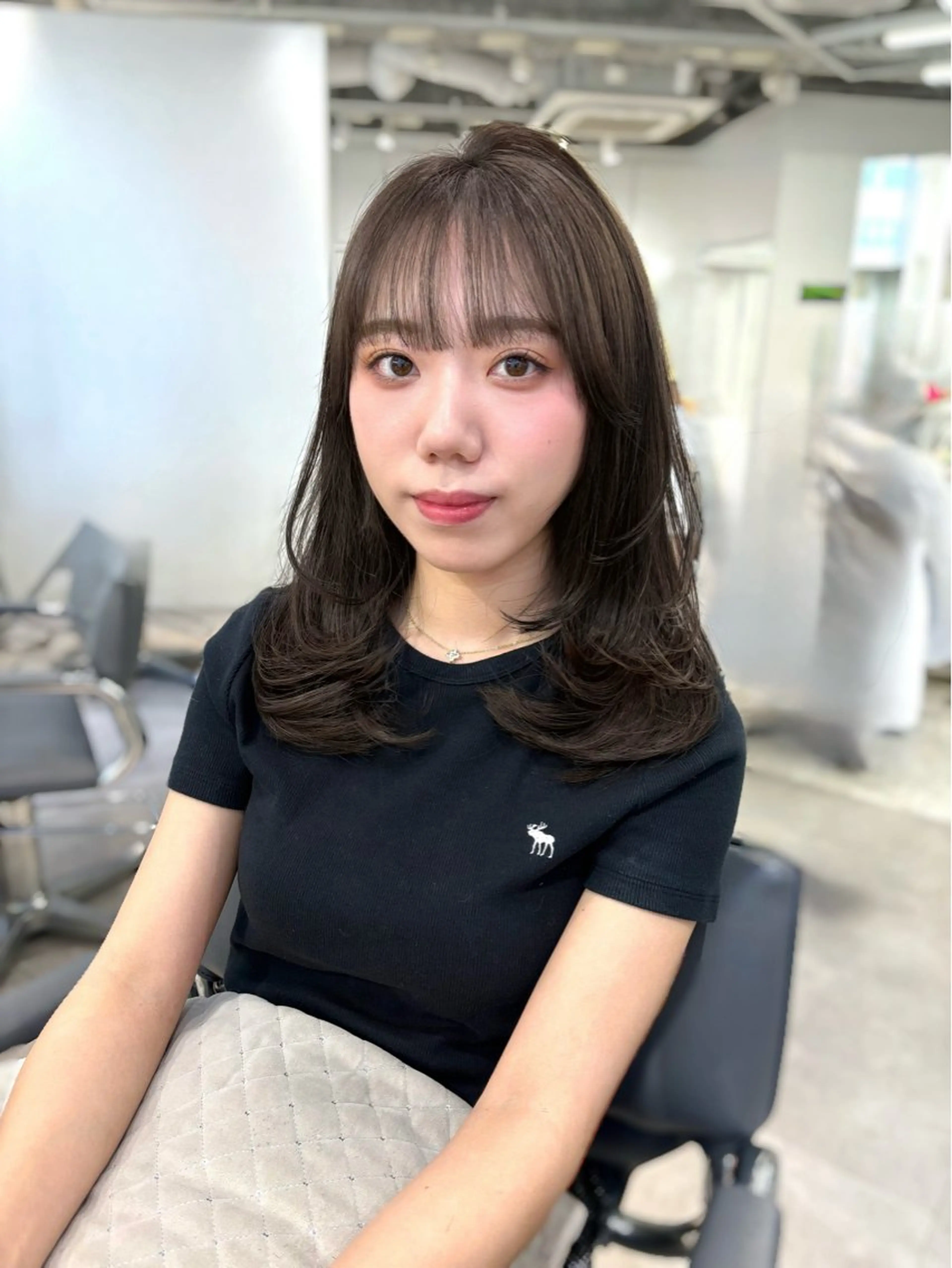セミロング カラー レイヤーカット カット ヘアカラー トリートメント MEI🎀つやカラー 🎀レイヤー🎀渋谷のヘアスタイル