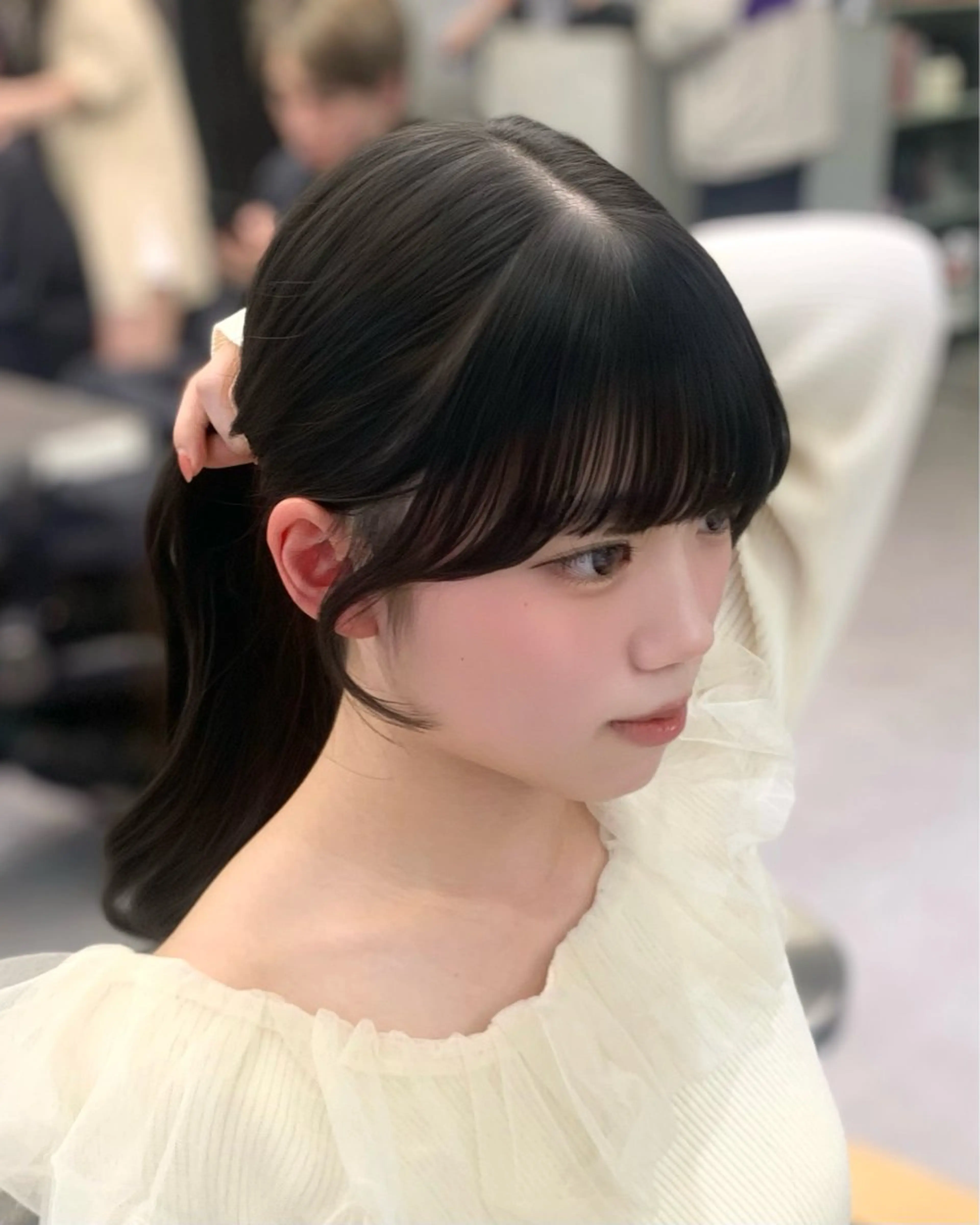 ロング カット ヘアカラー トリートメント 🎀韓国風顔周り× 透明感/梅田/アリサのヘアスタイル