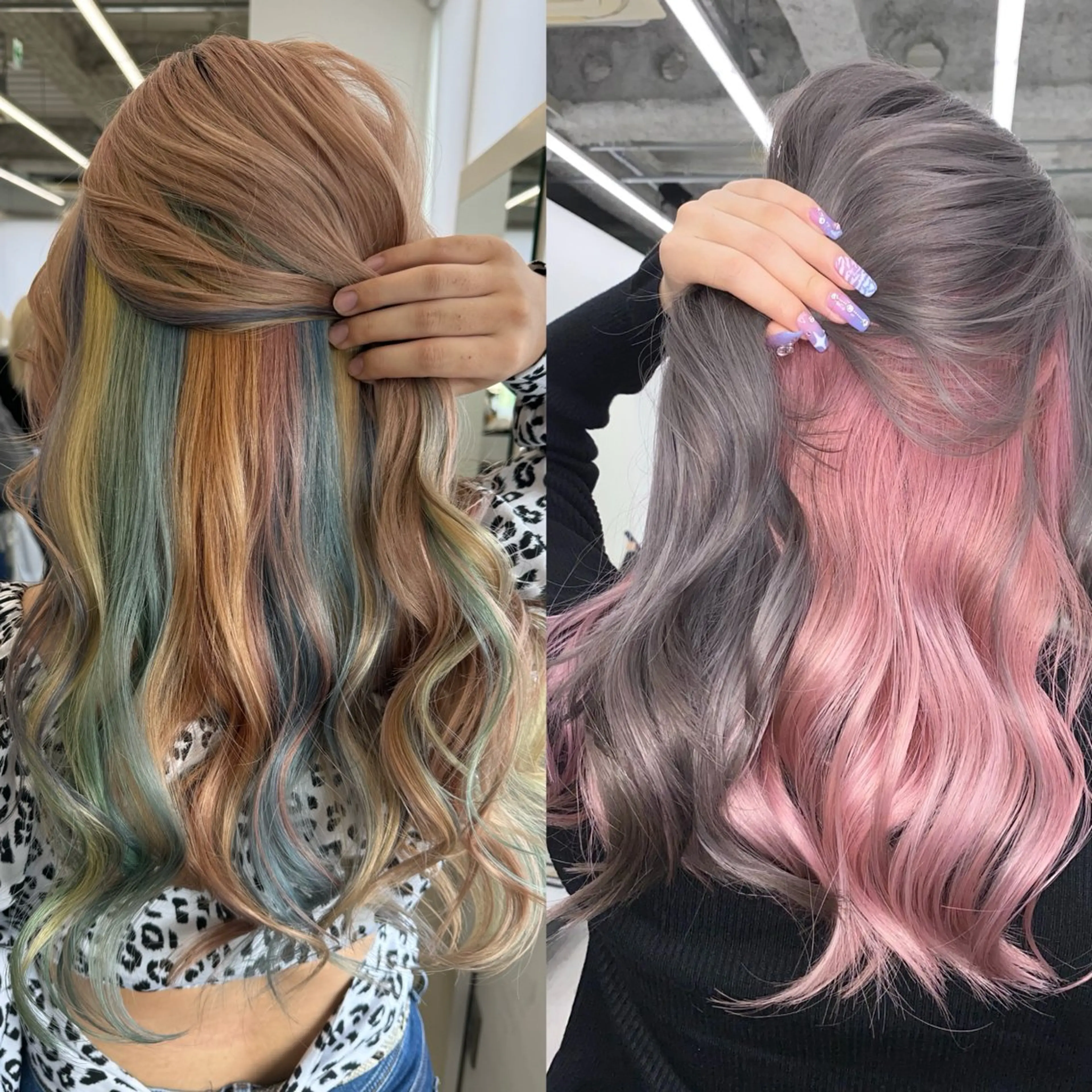 ロング カラー ヘアカラー 新美 蓮のヘアスタイル