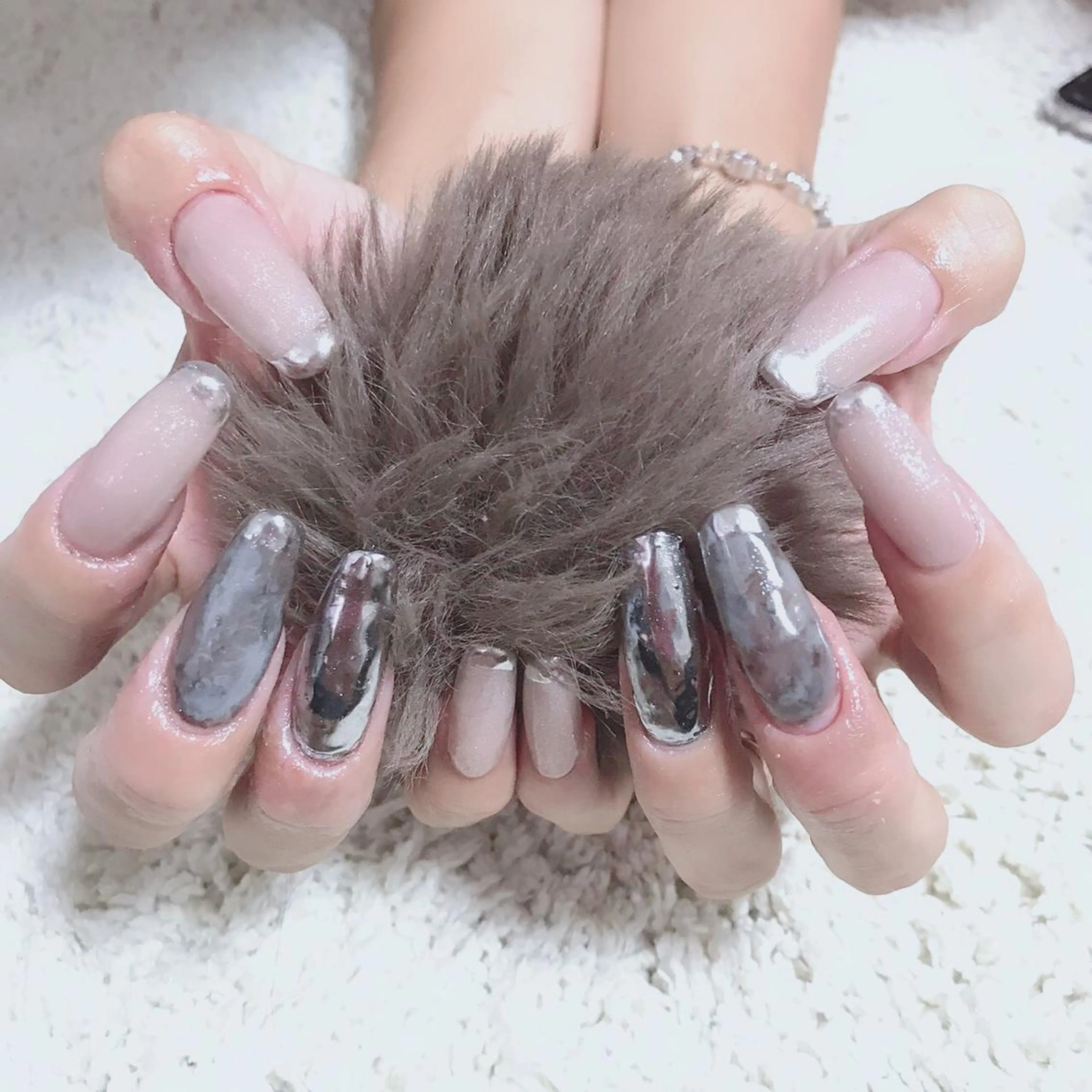 ネイル アートネイル ミラーネイル ニュアンスネイル スカルプネイル BINERVA nail salonのネイルデザイン