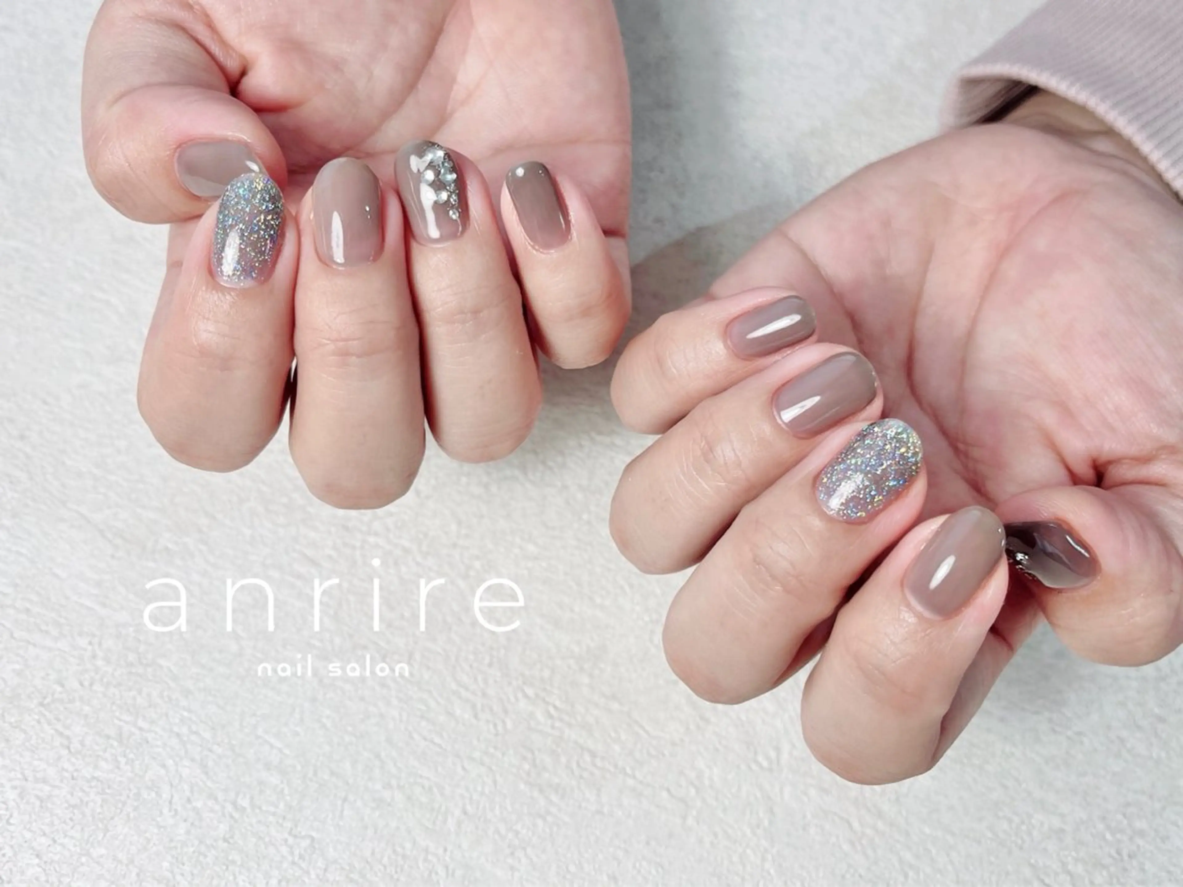 ネイル フラッシュネイル ジェルネイル キラキラネイル ラメ(グリッター) パラジェル ハンドネイル nailsalon anrireのネイルデザイン