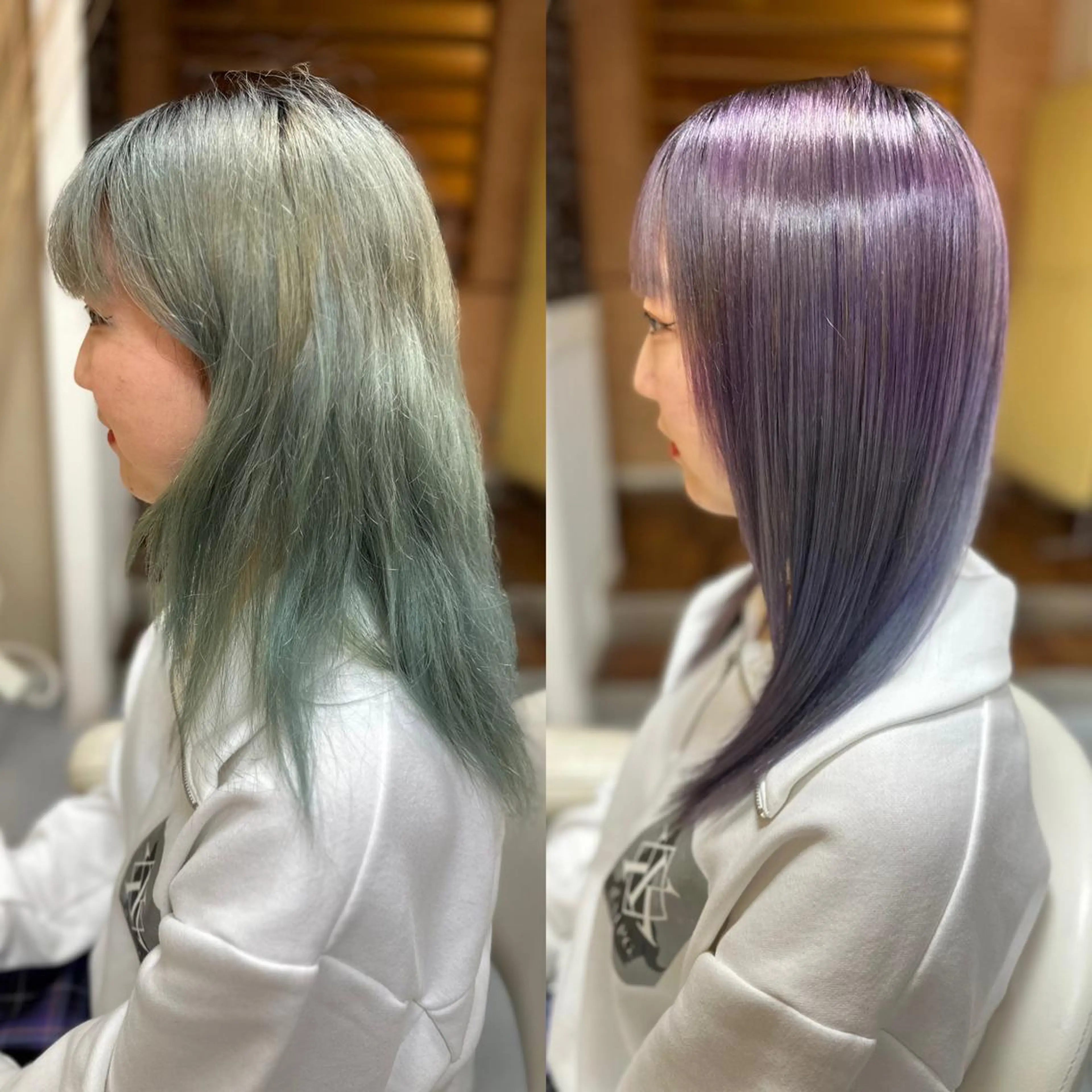 セミロング カラー パーマ カット ヘアカラー 縮毛矯正 髪質改善/縮毛矯正 /レイヤー岡部のヘアスタイル