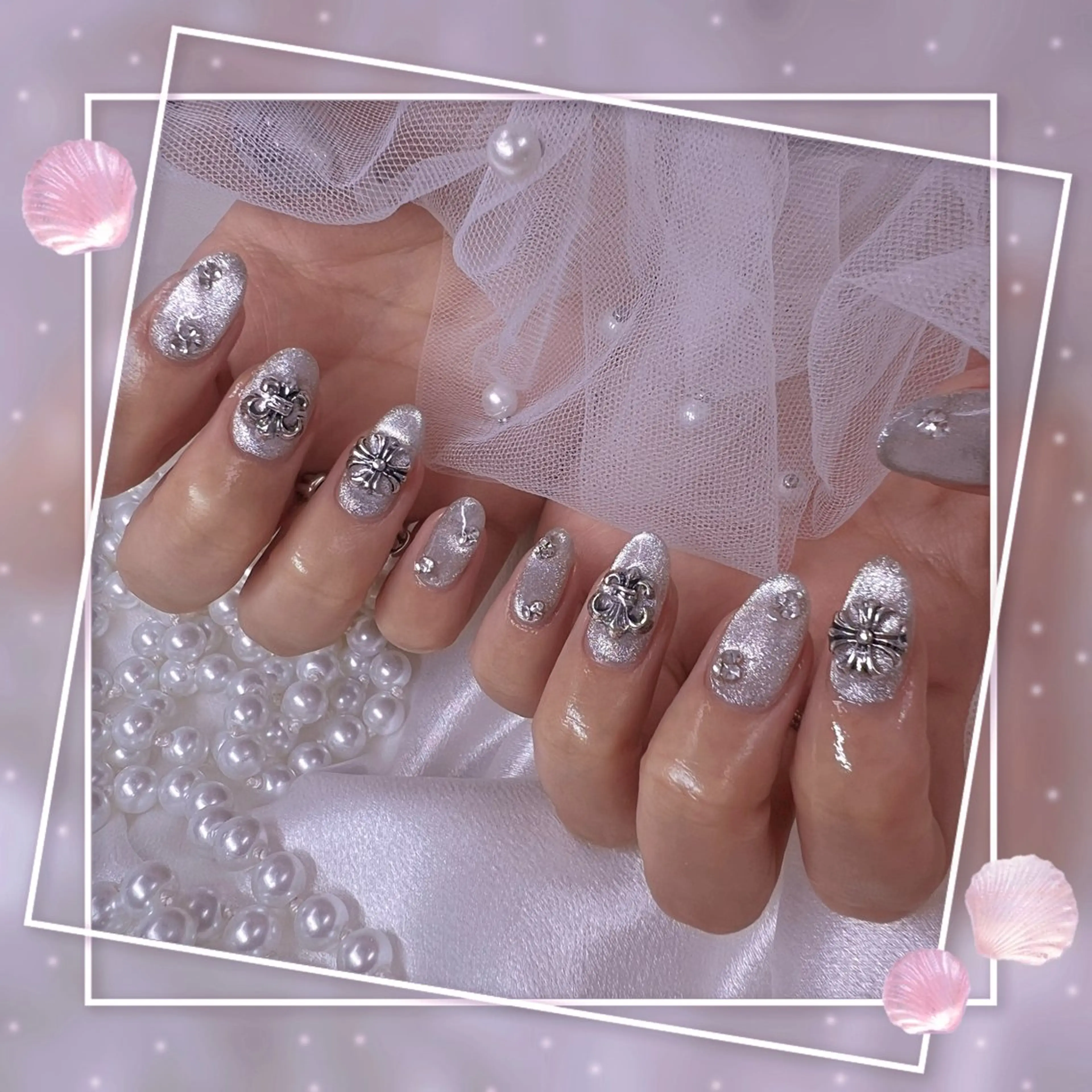 ネイル チークネイル フレンチネイル グラデーション マグネットネイル マグネットフレンチ ハンドネイル Chill Nailsalonのネイルデザイン