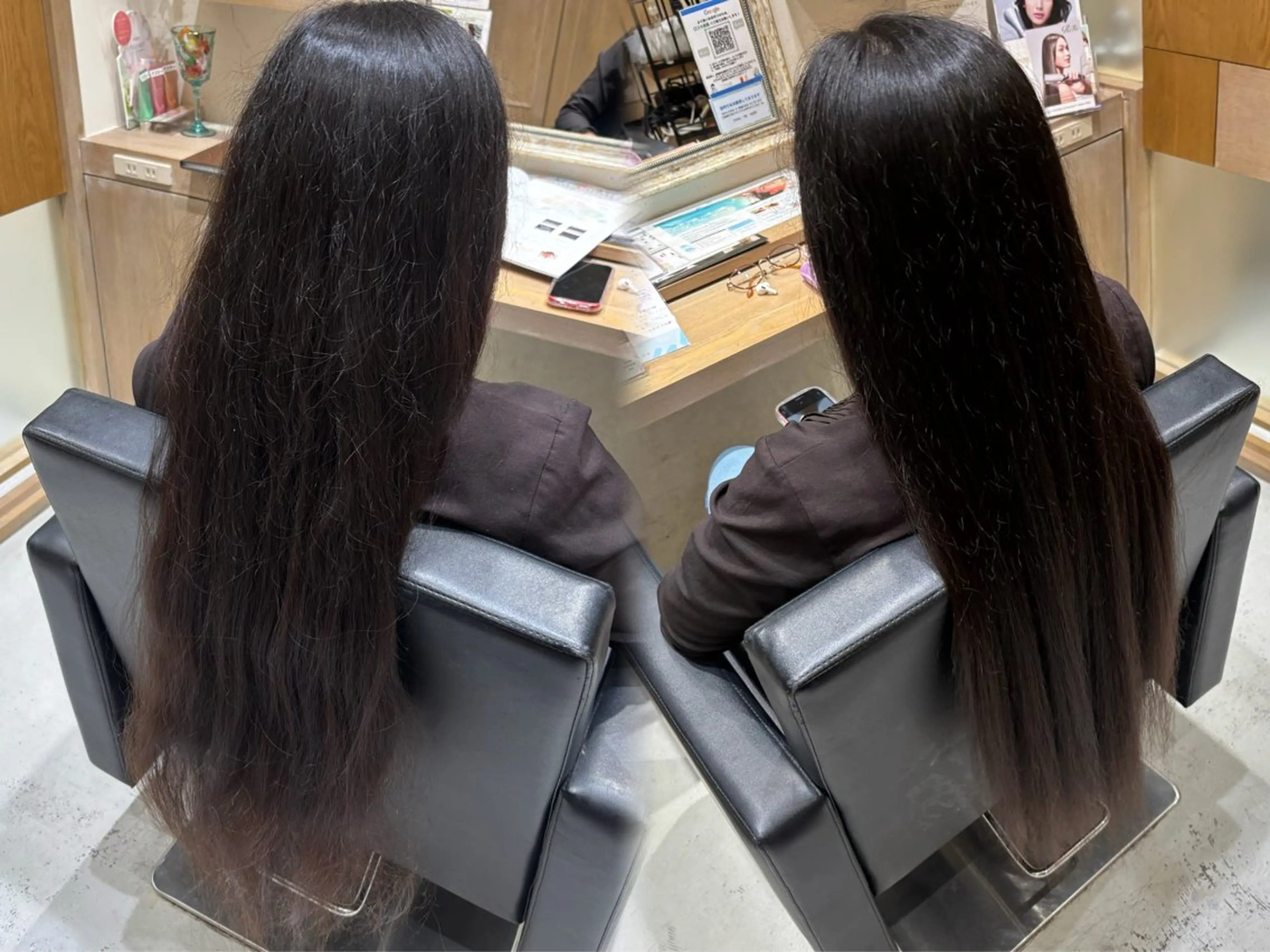 ロング トリートメント 透明感グレージュ/ 縮毛矯正/静岡のヘアスタイル