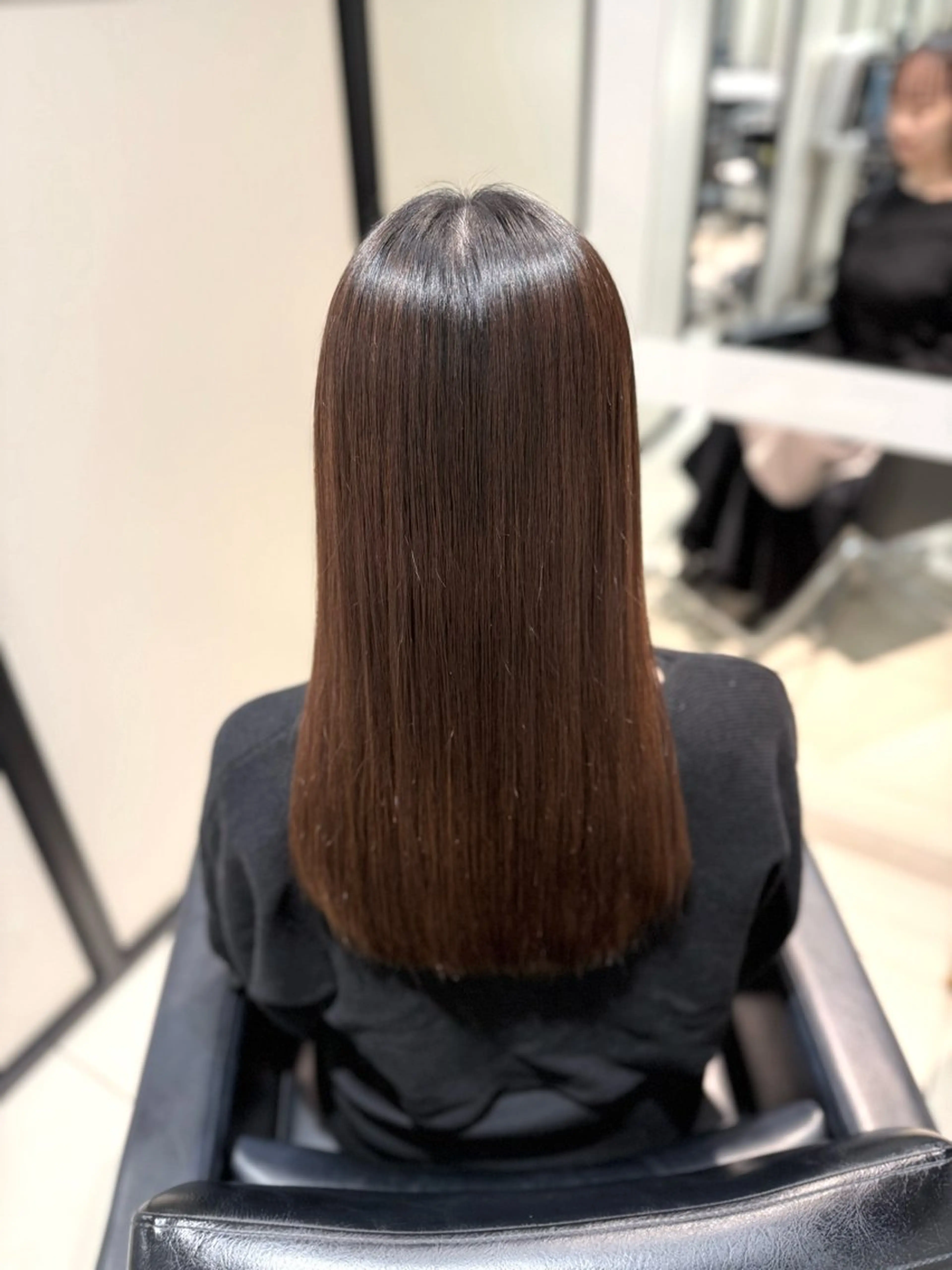 セミロング パーマ 縮毛矯正 カット 縮毛矯正 トリートメント グレージュ/レイヤー /韓国ヘア/RISAのヘアスタイル