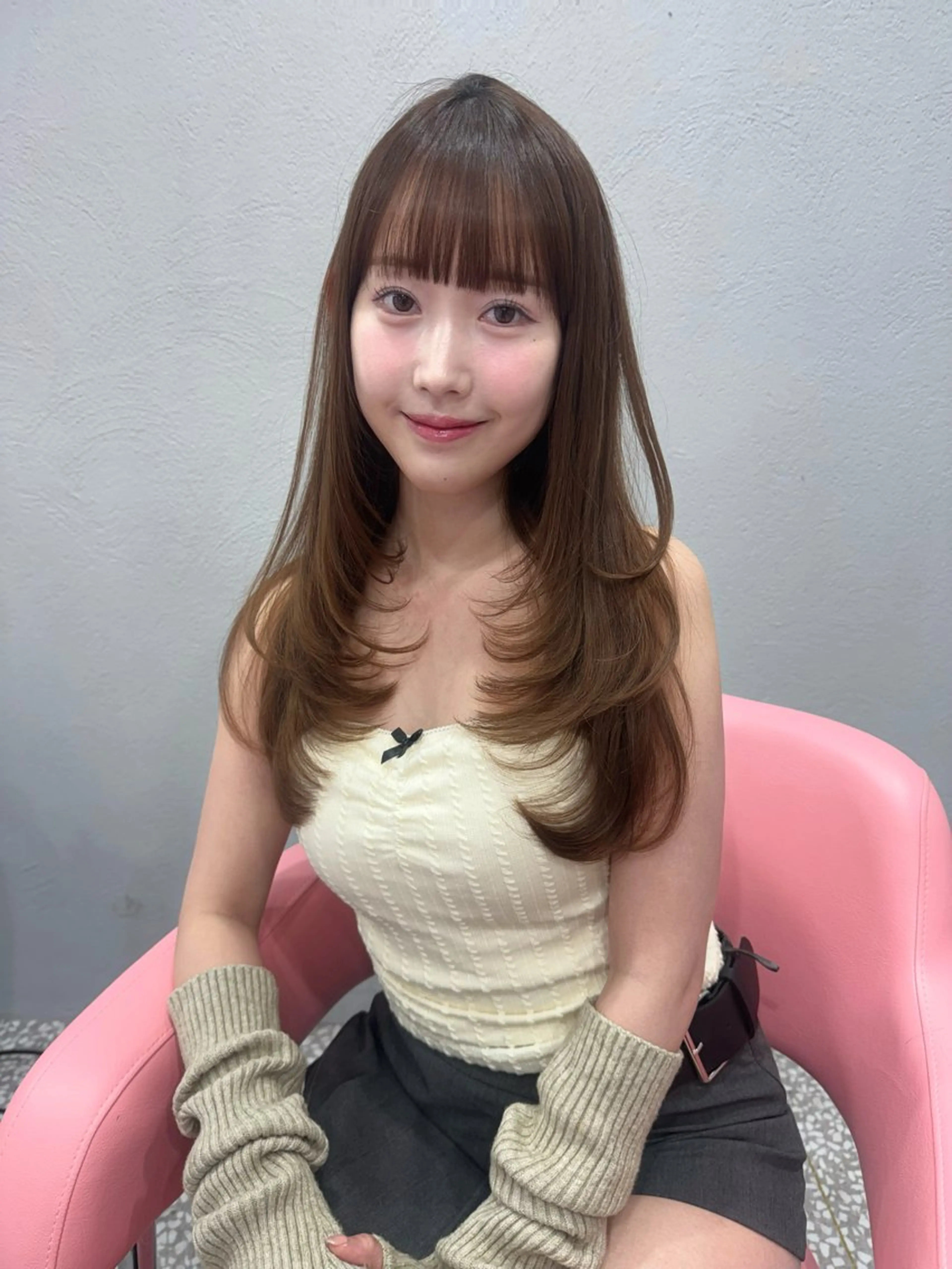 ロング ヘアカラー 顔周り/透明感カラー REINA𓍯のヘアスタイル