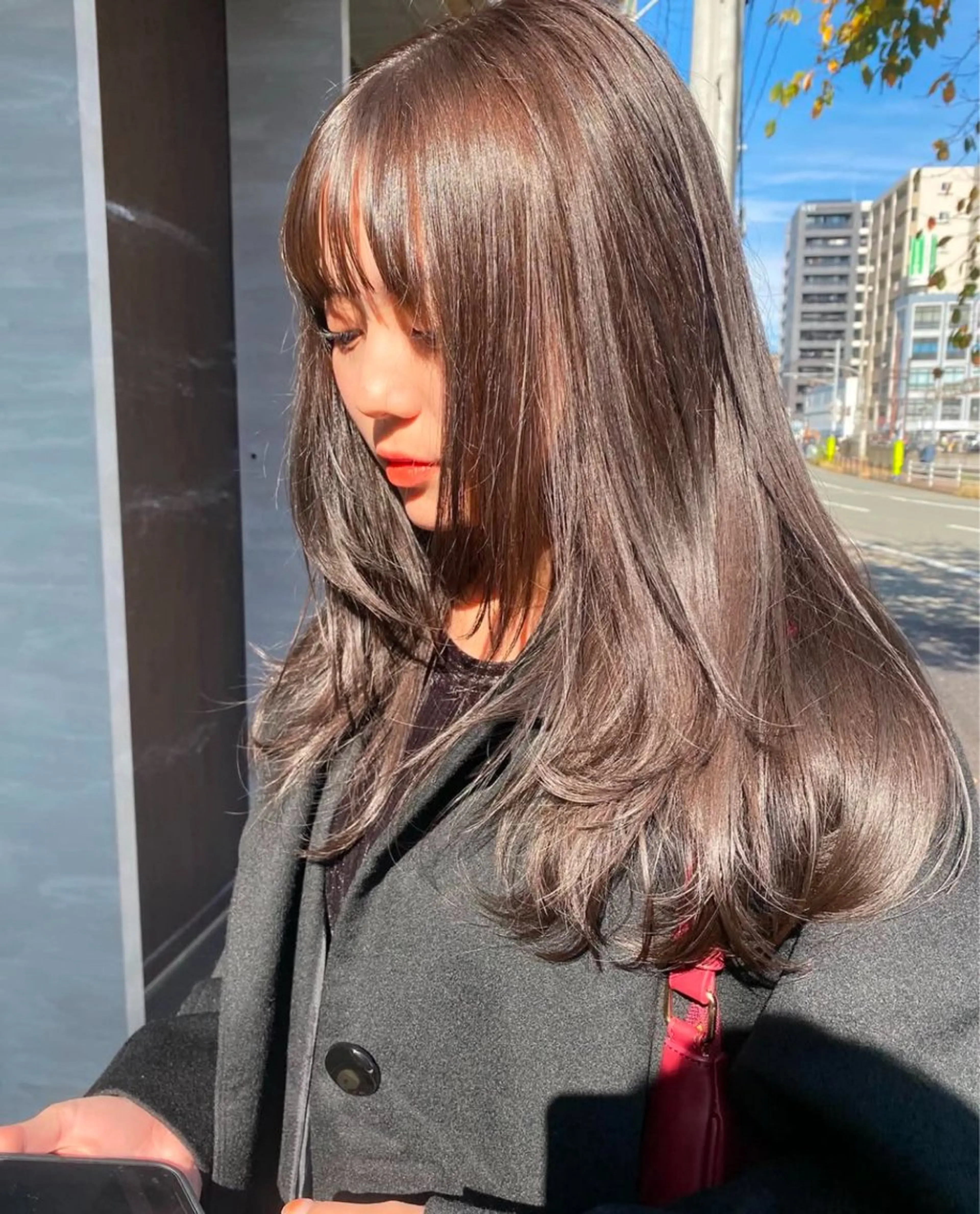 セミロング カラー カット ヘアカラー トリートメント qpula misuzuのヘアスタイル