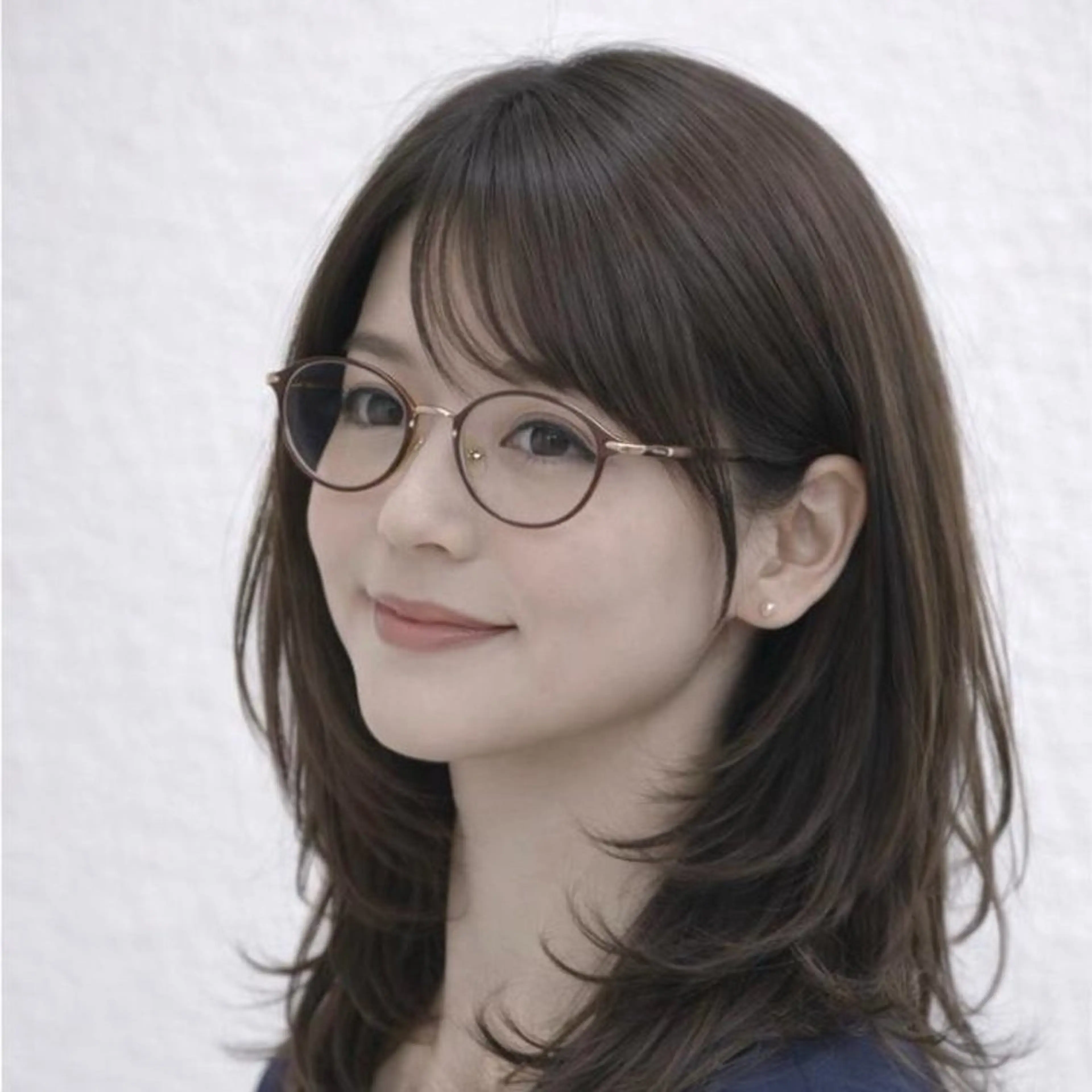 ミディアム カラー ブラウンカラー レイヤーカット 佐藤 舞のヘアスタイル