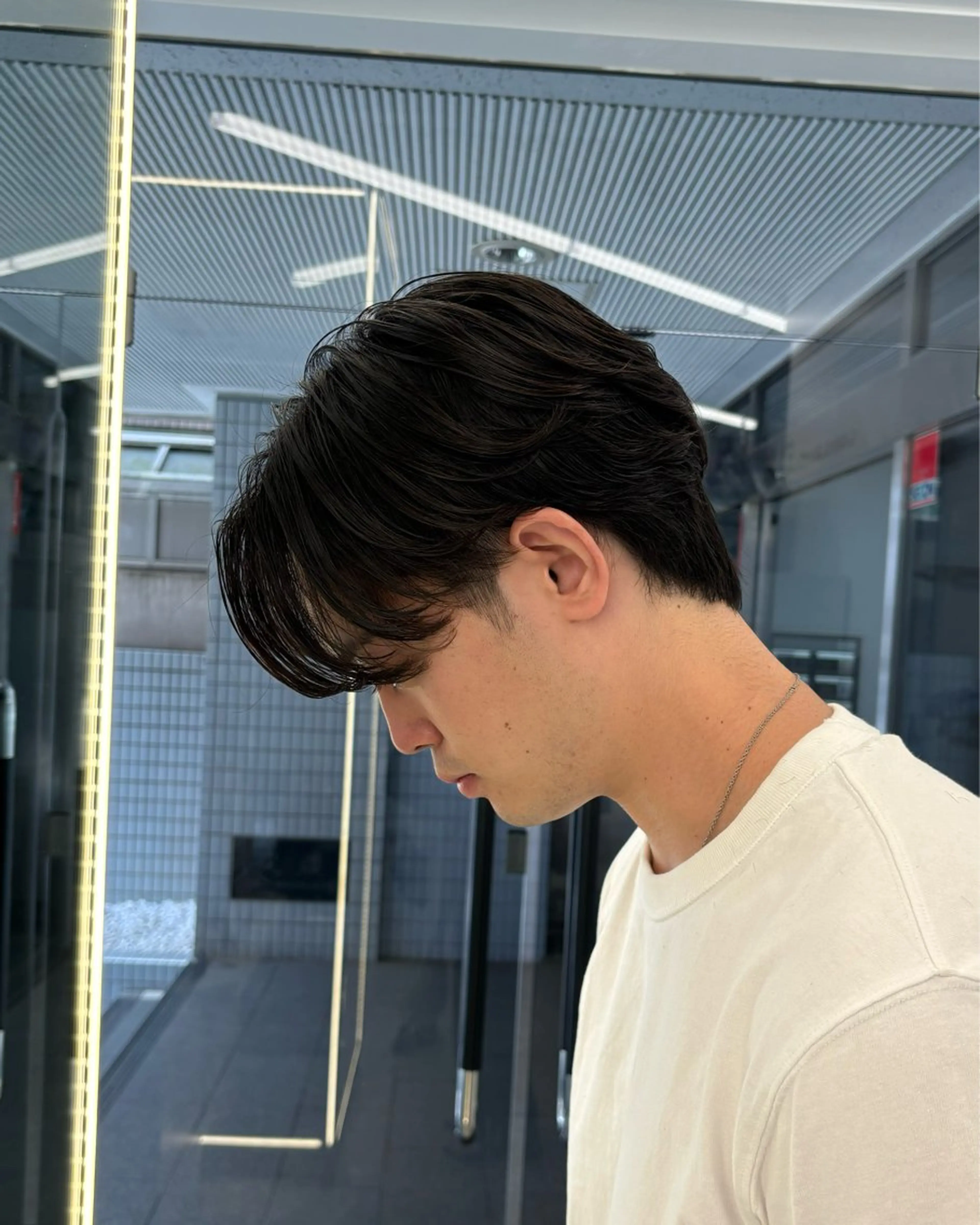 ショート パーマ メンズ センターパート メンズパーマ カット パーマ トリートメント 森龍馬 メンズ専門美容師のヘアスタイル