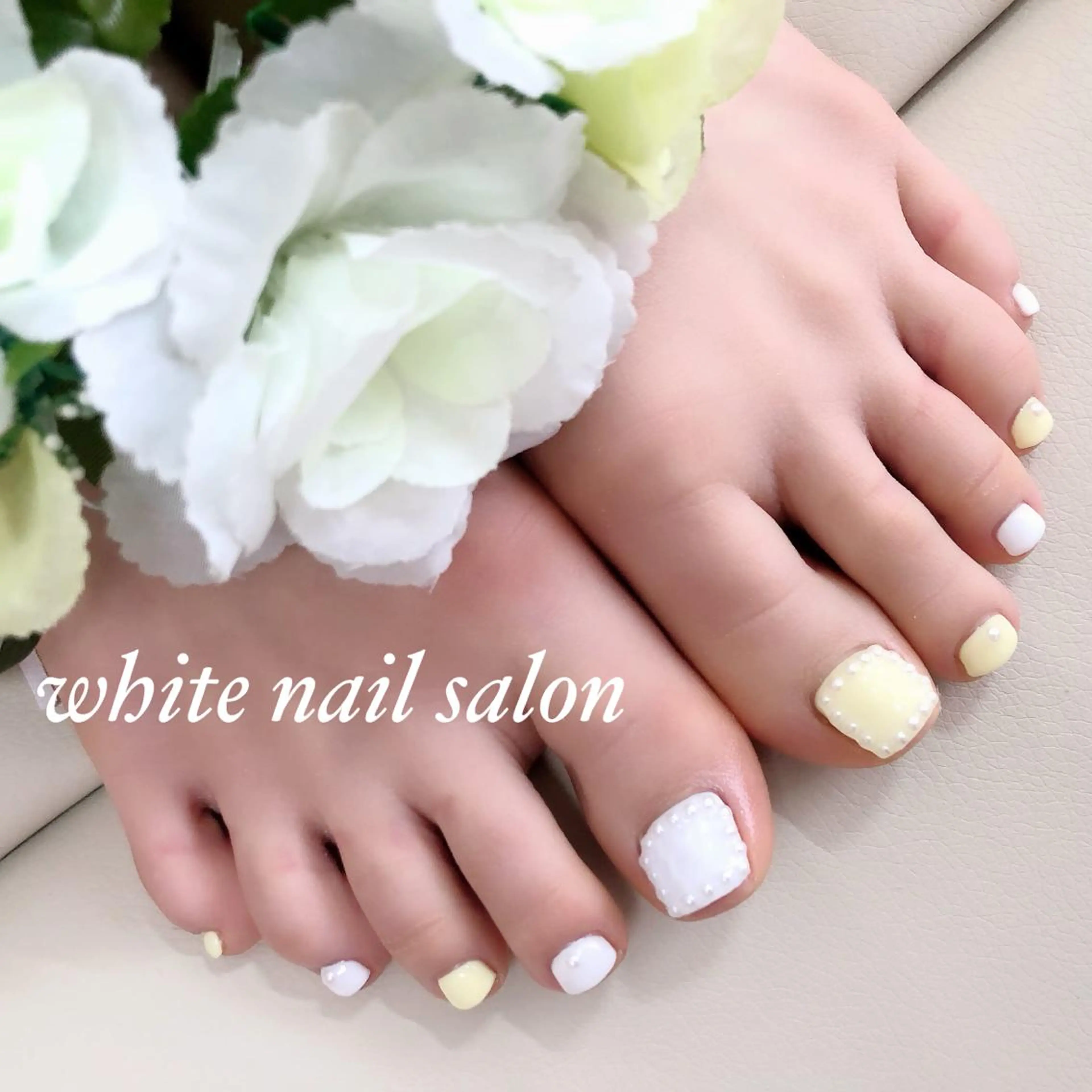 ネイル アートネイル フレンチネイル ジェルネイル ハードジェル 持ち込み フットネイル white nail salonのネイルデザイン