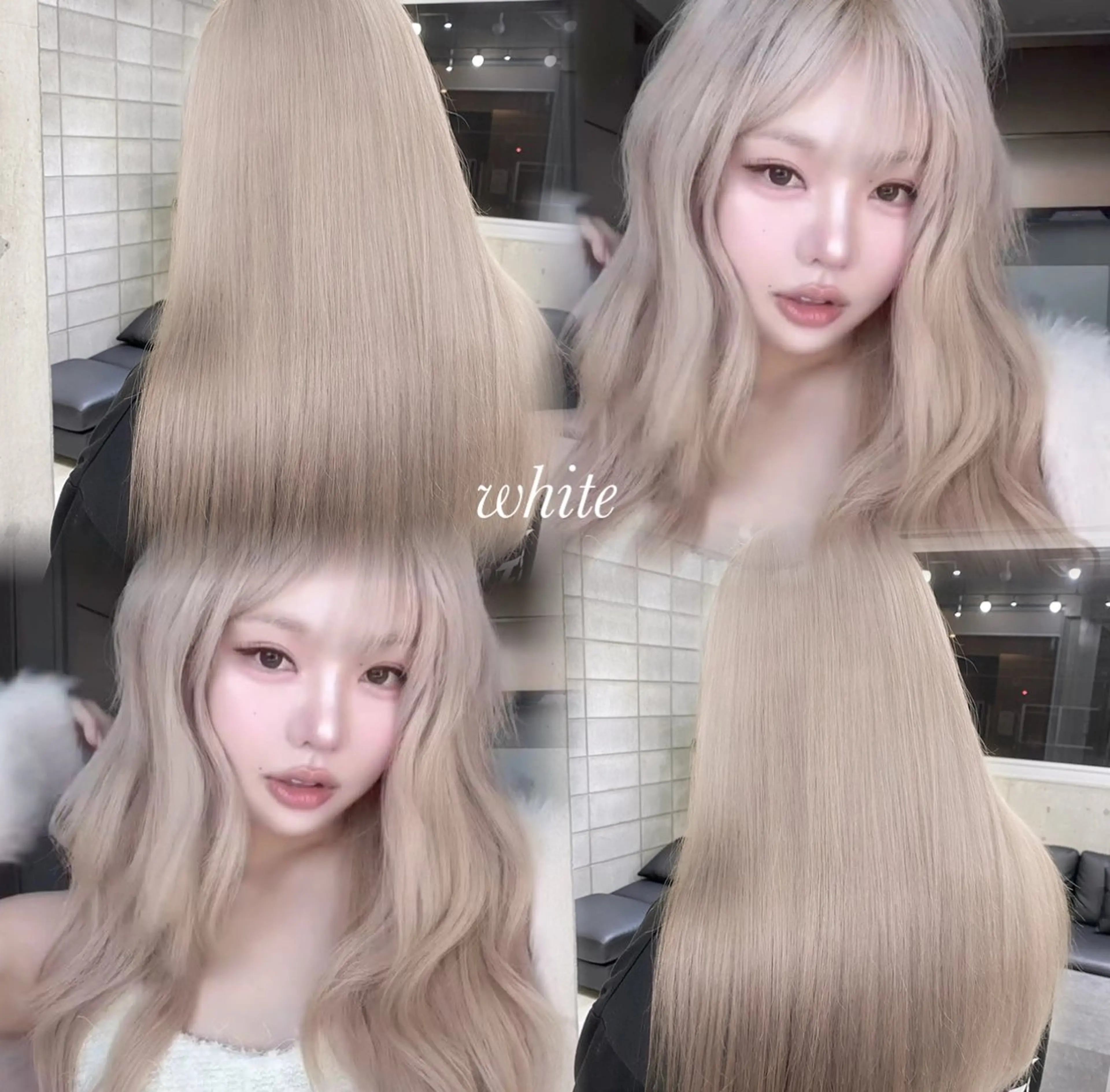 ロング カラー ミルクティー・ピンク 甘モテカラー/emaのヘアスタイル