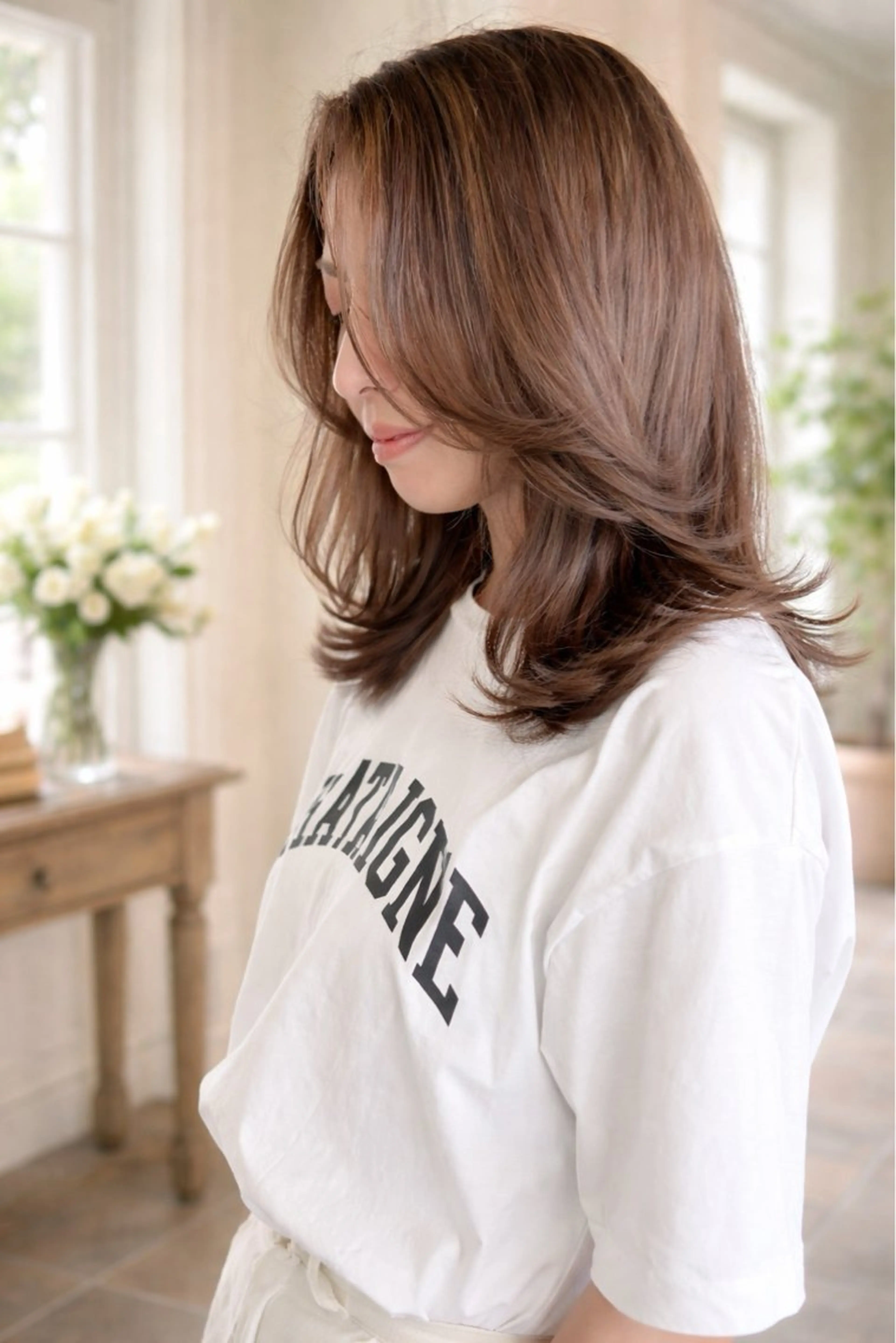 ミディアム カラー ハイライトカラー ハイライト ヘアカラー grand juteのヘアスタイル