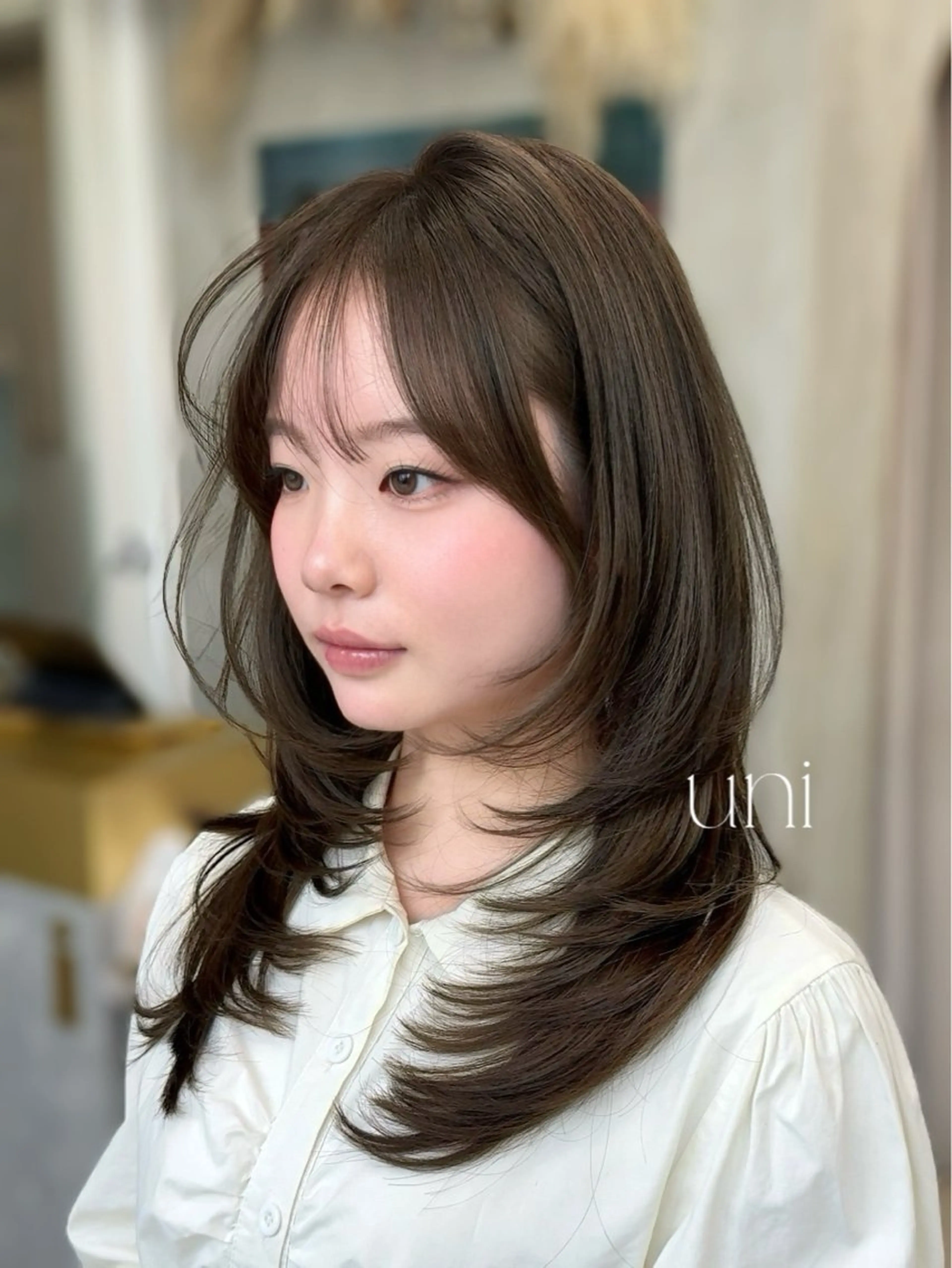 セミロング セジュン 韓国レイヤー/顔周りのヘアスタイル