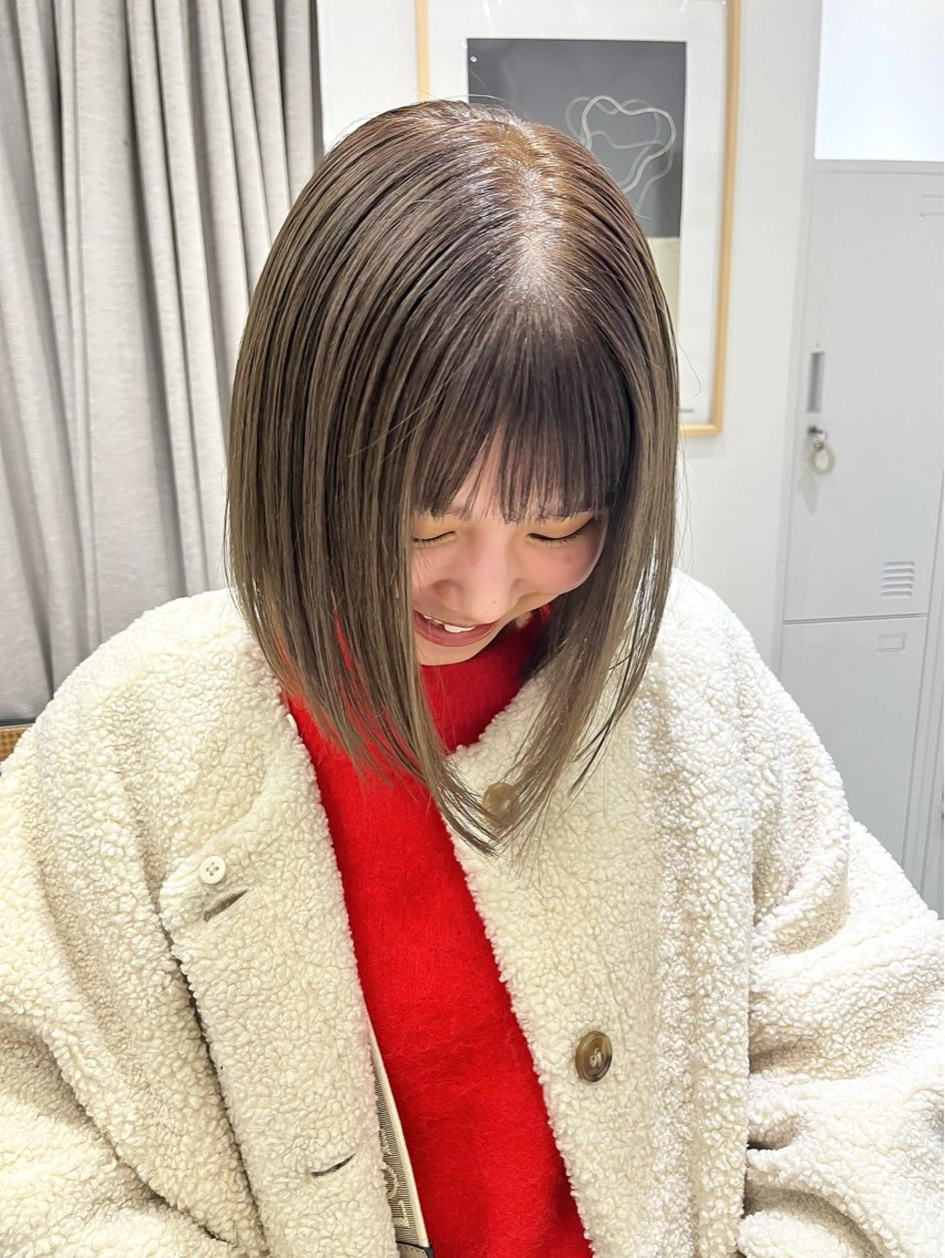 ミディアム ヘアカラー zina藤崎📛 井上美乃里のヘアスタイル