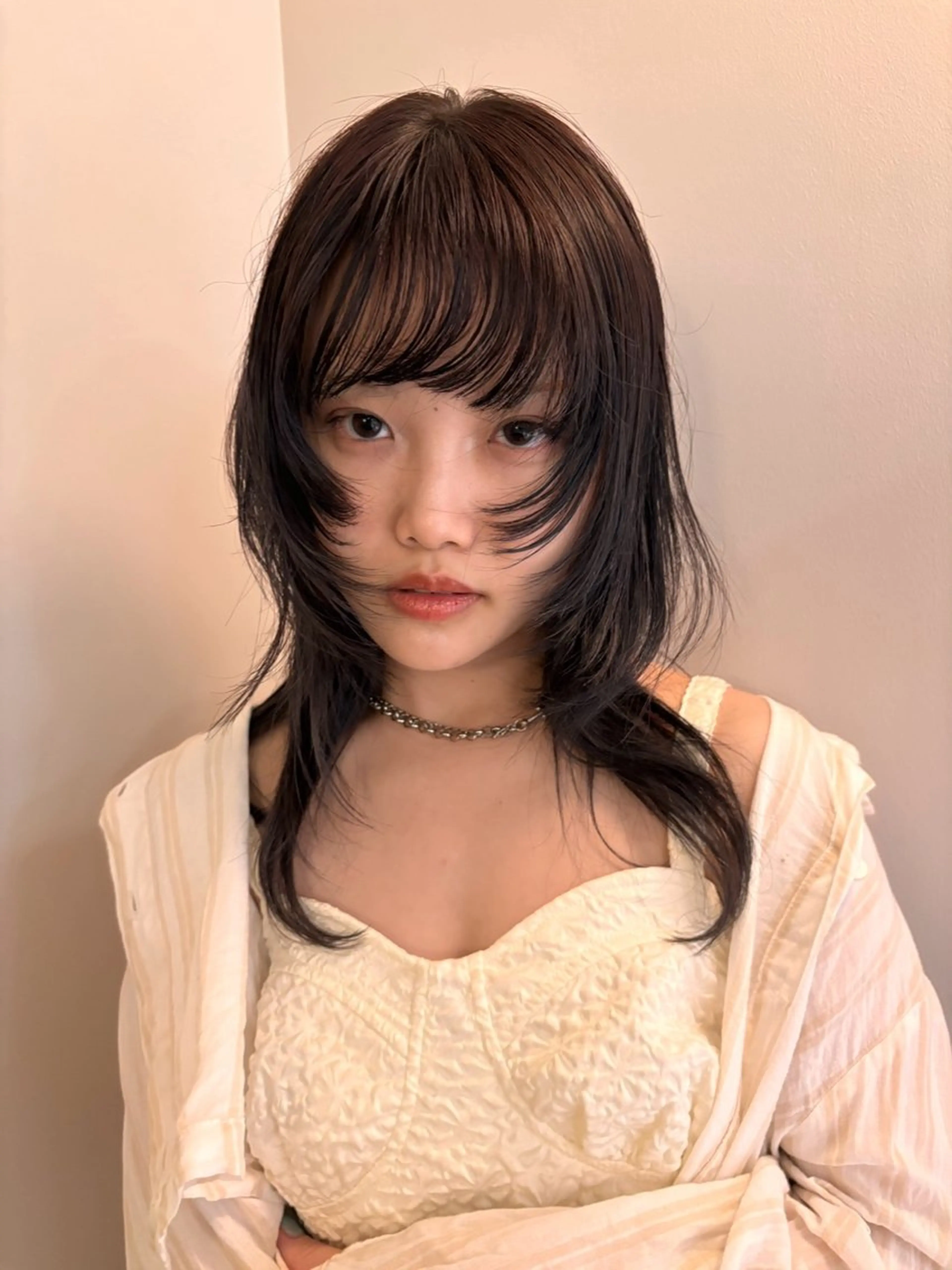 セミロング カラー 透明感カラー 名古屋カラーモデル/ 暖色カラー/リカのヘアスタイル