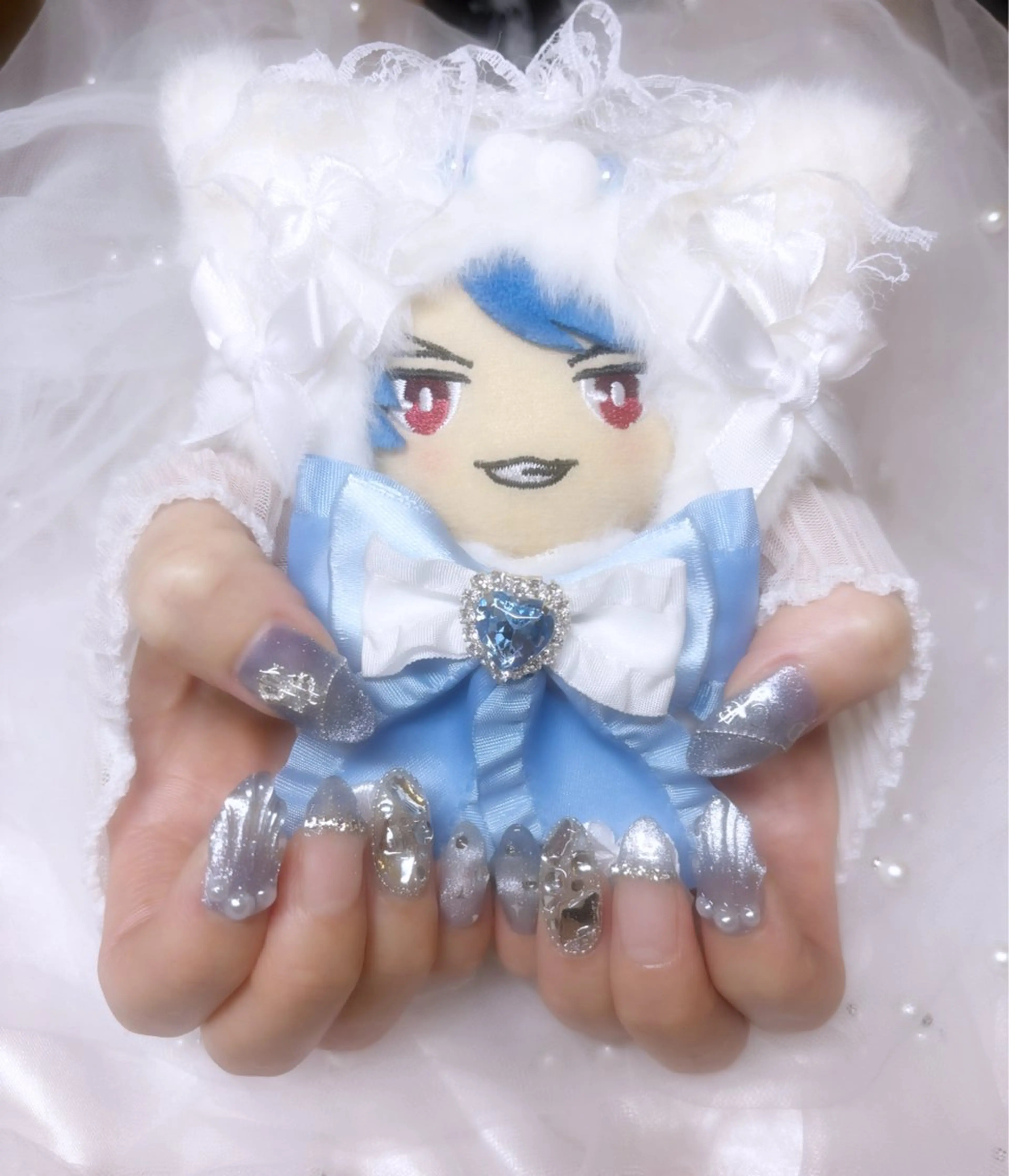 ネイル 水色 ハンドネイル Nail Salon macherieのネイルデザイン