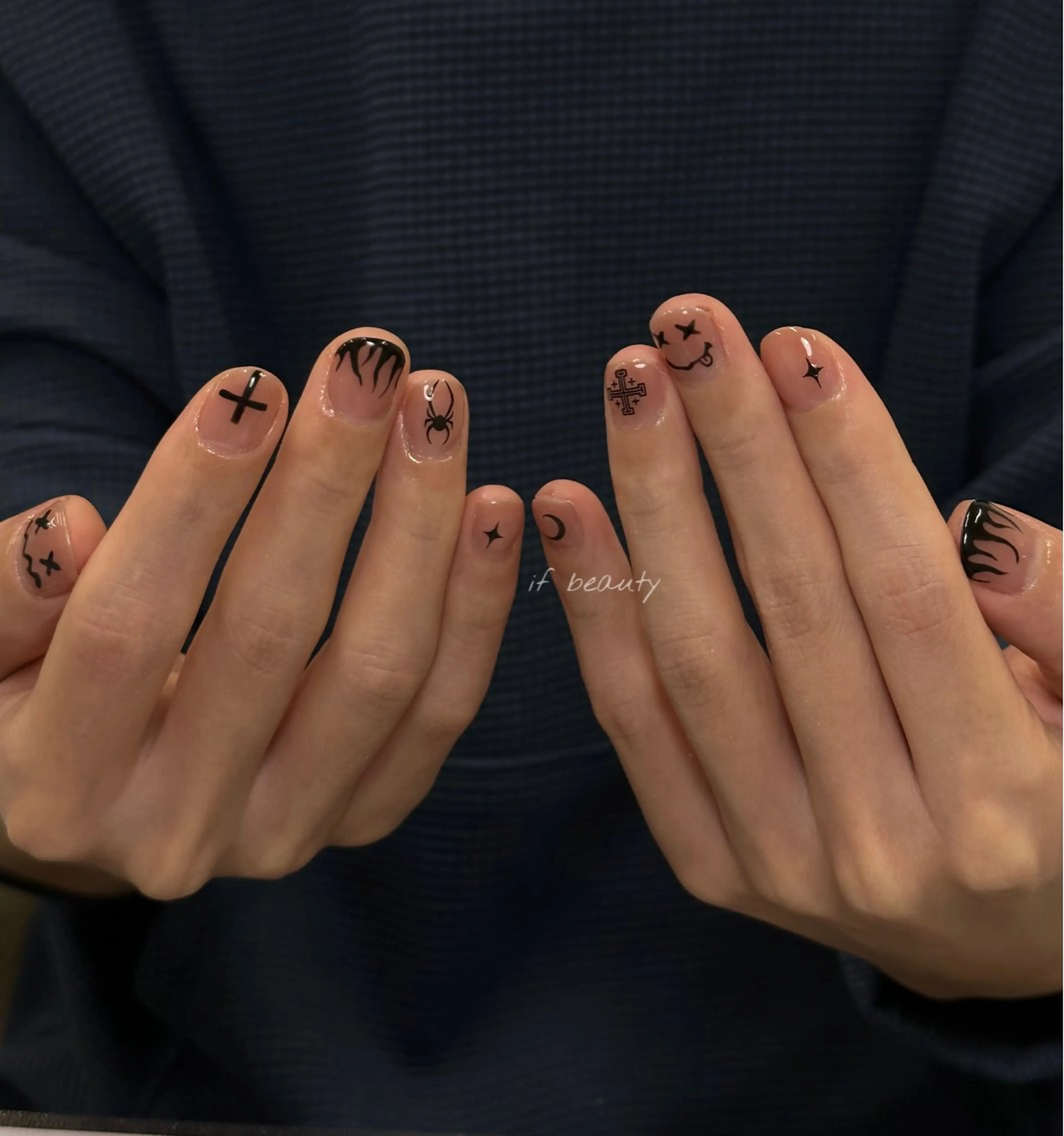 ネイル アートネイル キラキラネイル マットネイル メンズネイル if Hair＆Nail Salon所属・IKA /海外ネイル /個性派/ワンホンのネイルデザイン