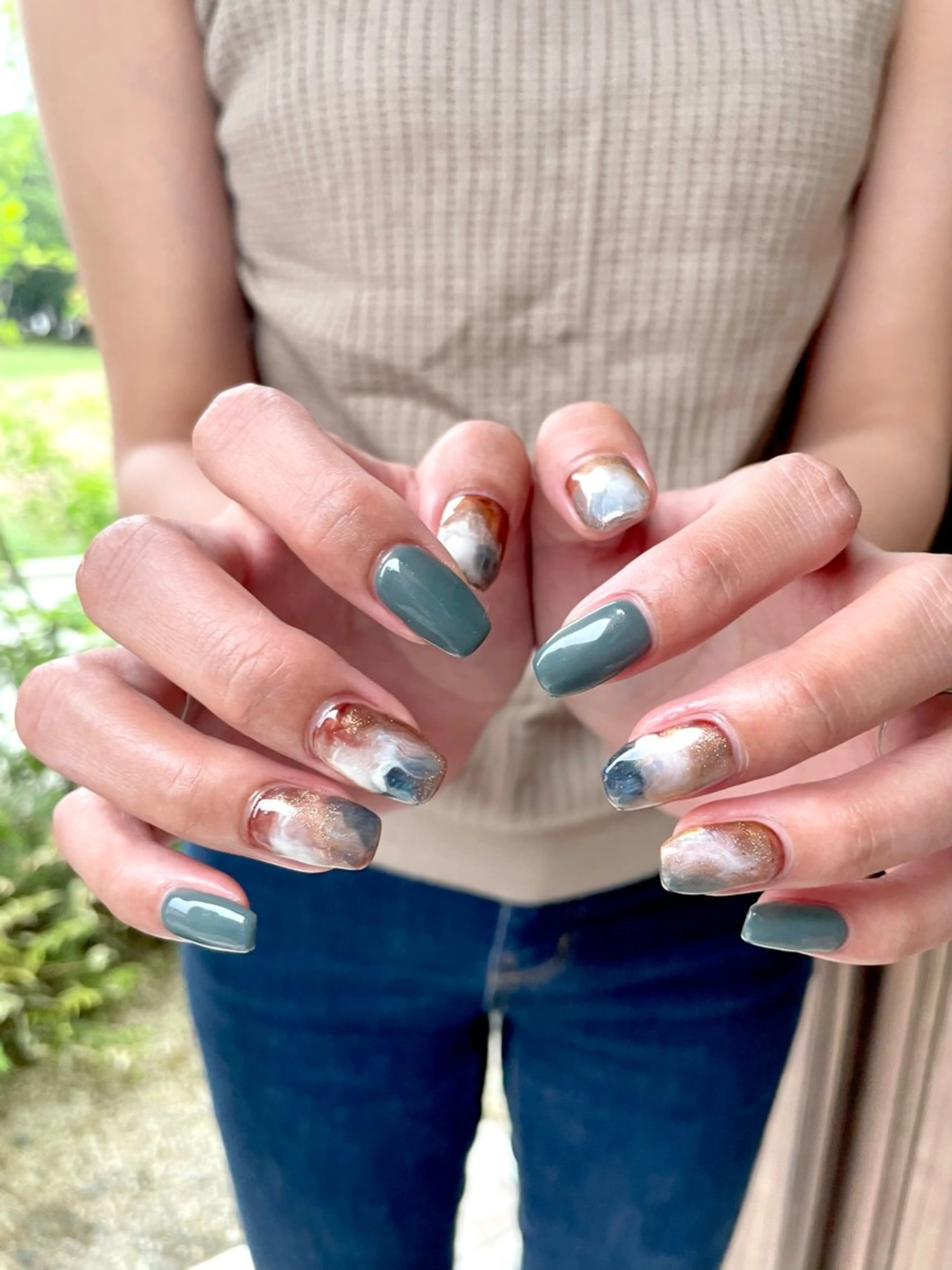 ネイル ハンドネイル 甲府市徳行 🧸prunelleのネイルデザイン