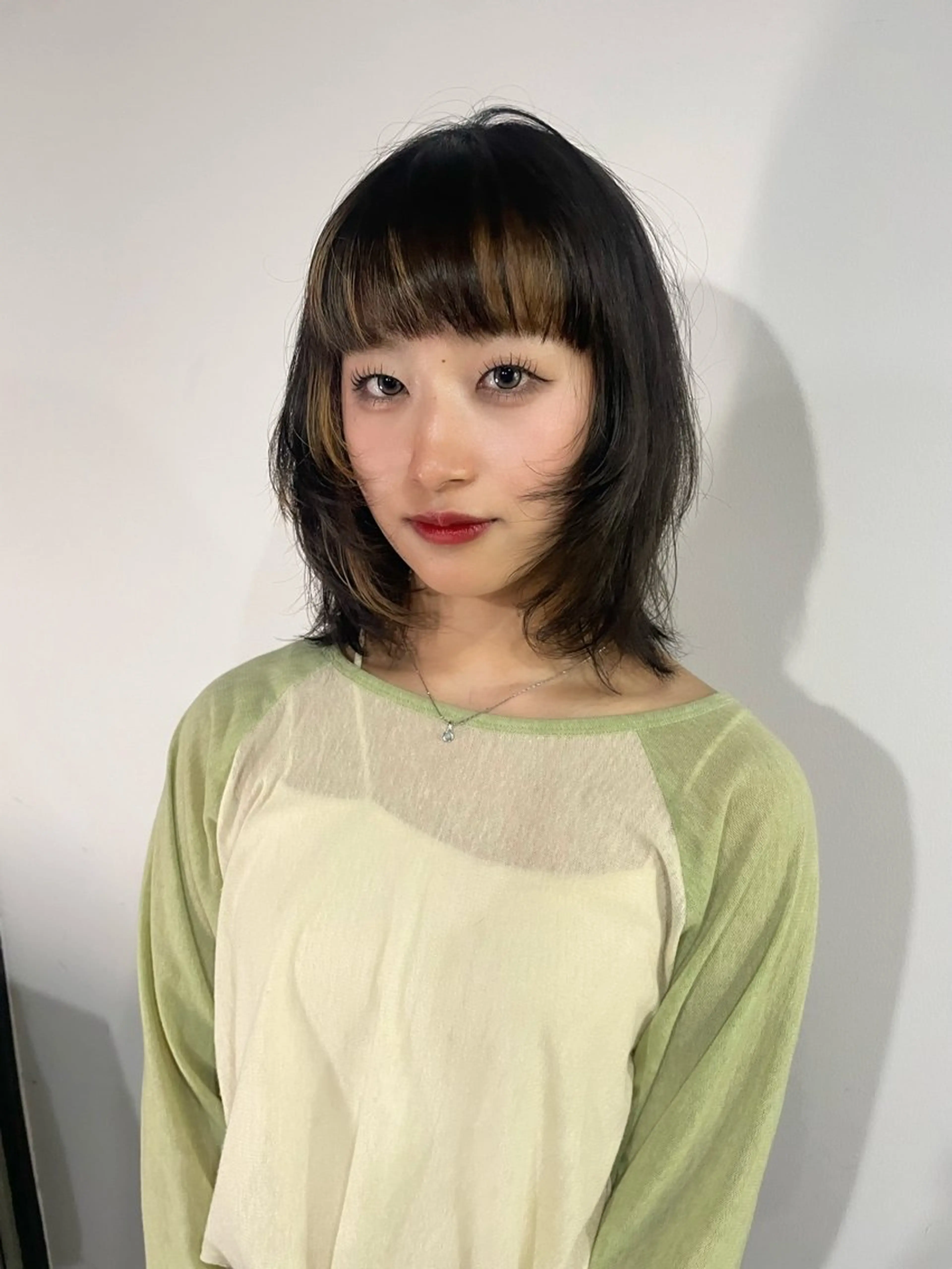 ミディアム カラー ヘアカラー トリートメント カットモデル/ ハイトーン/ゆうあのヘアスタイル