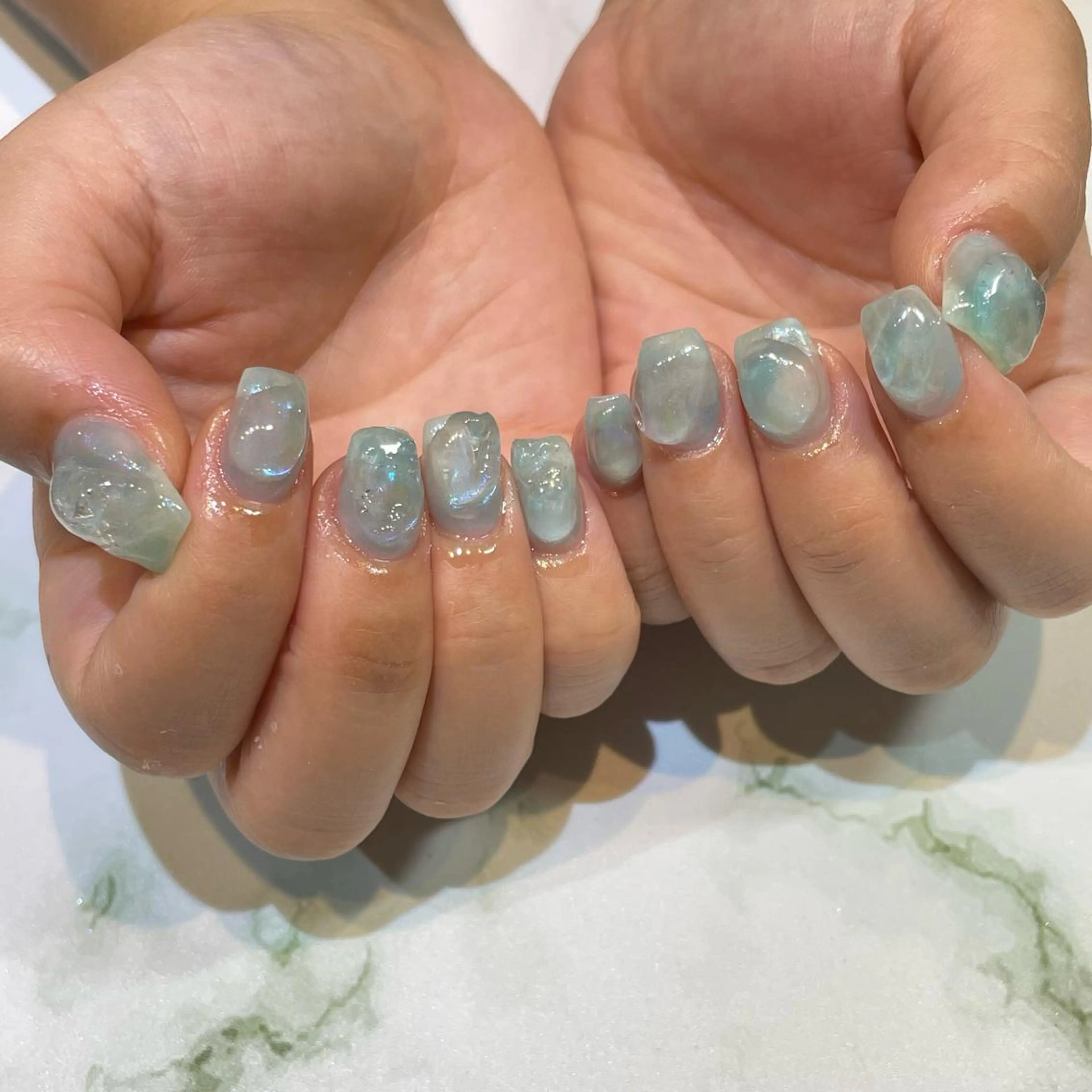 ネイル ニュアンスネイル ぷっくりネイル ハンドネイル 糀屋 彩奈のネイルデザイン