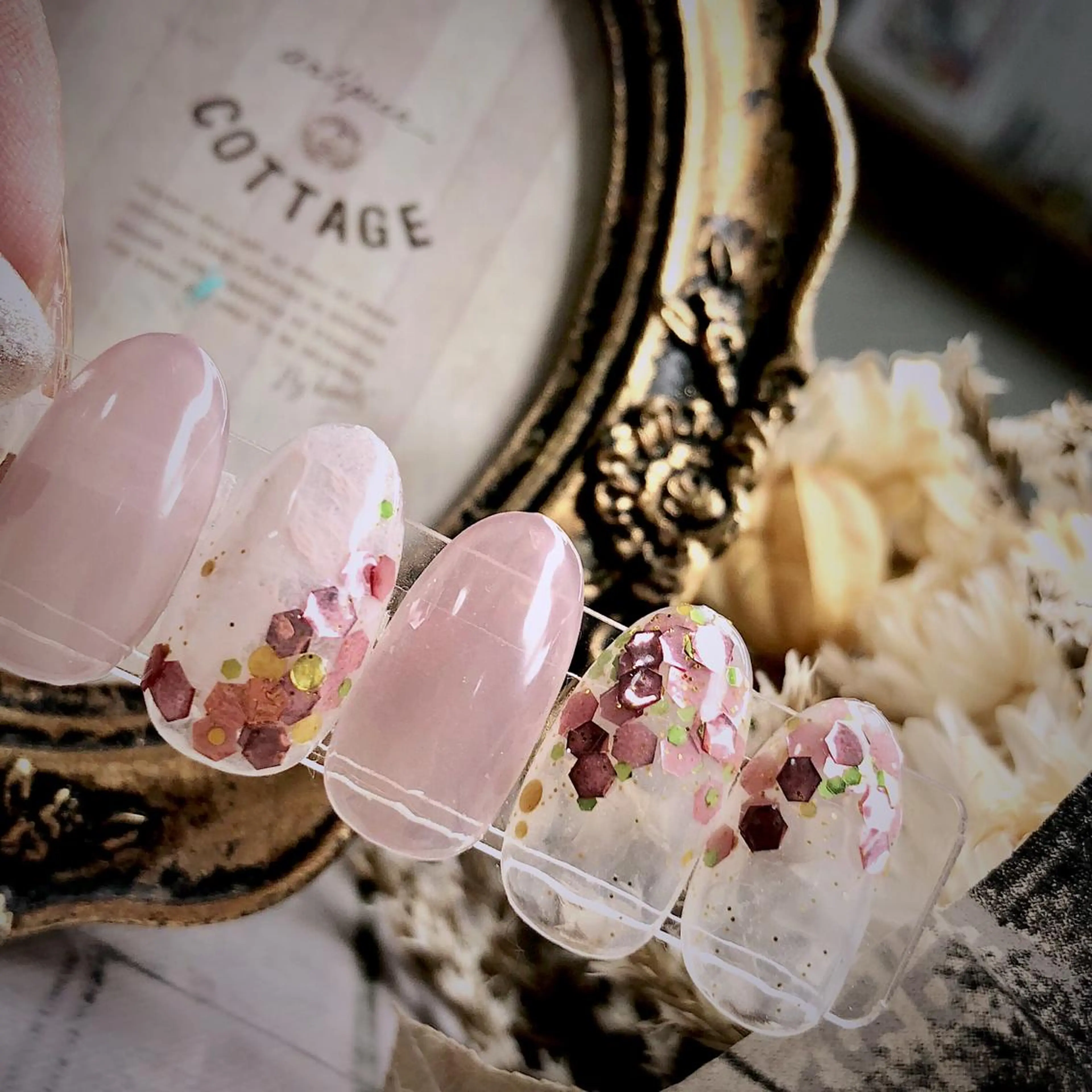 ミディアム めぐみのネイルサロン スタッフ練習のネイルデザイン